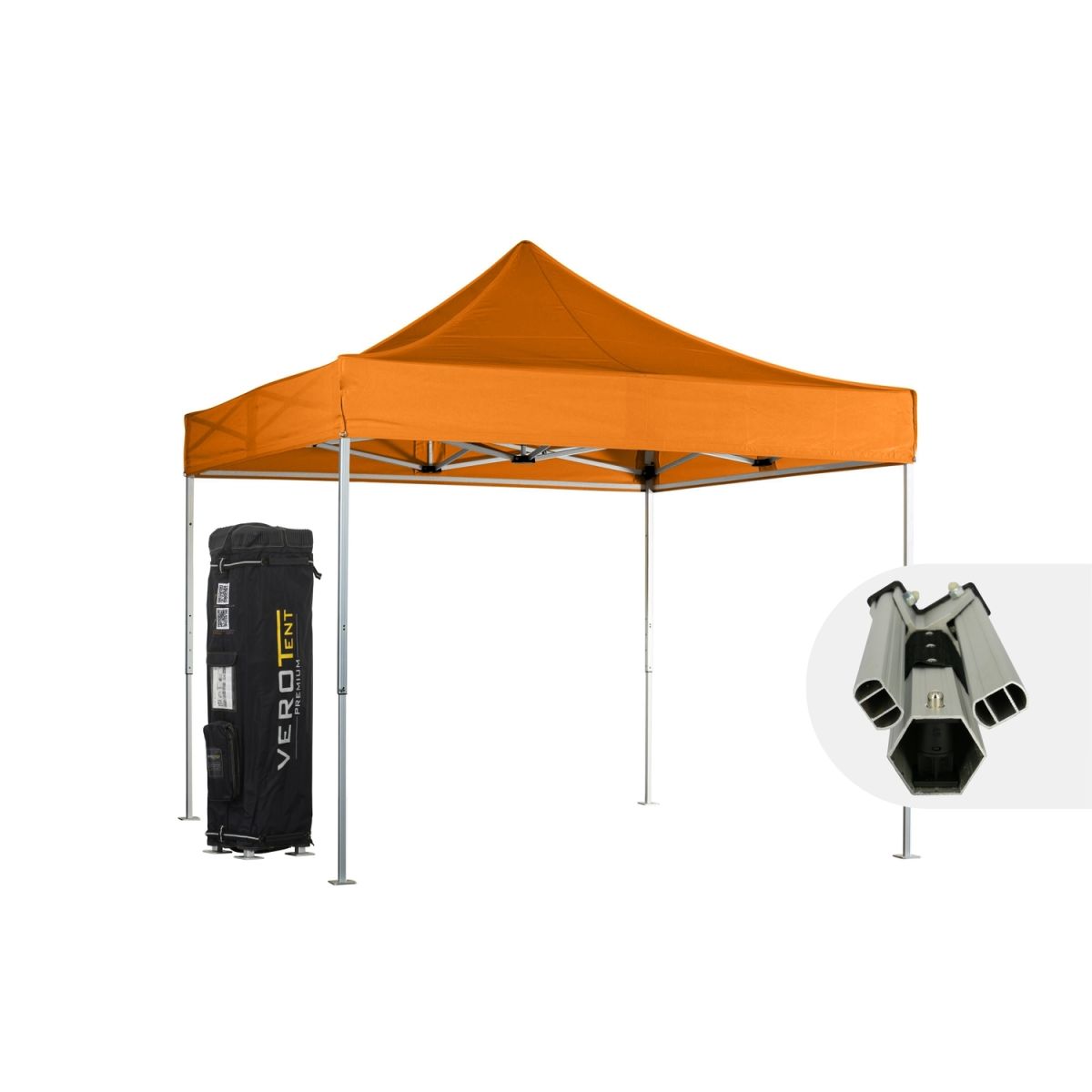 VeroTENT VeroTENT Faltpavillon 3x3m Luxea mit Dach 300x300x330 cm (LxBxH); orange