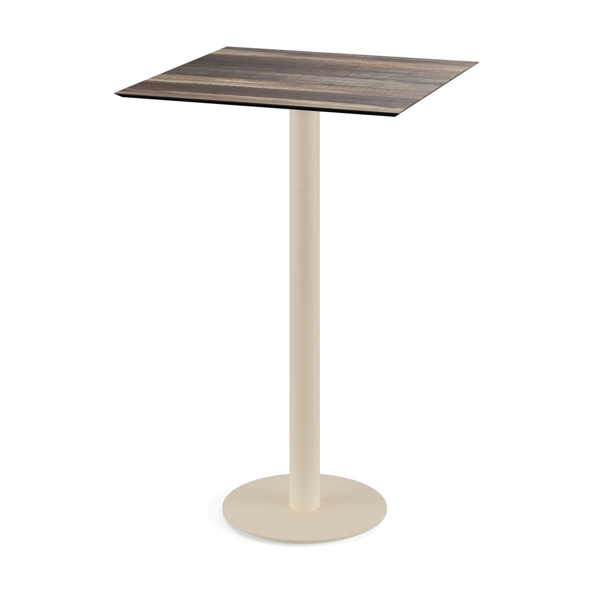 Feros Urban Stehtisch Sand Gestell + HPL quadratisch 70x70x109.2 cm (LxBxH); hellbraun; quadratisch