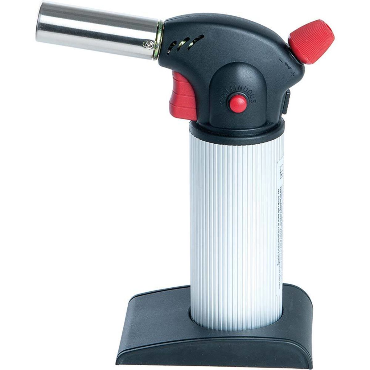 Bruciatore a gas per flambè con base Stalgast; 45 ml, 15.3x17.9x7.4 cm (LxHxP); argento/nero