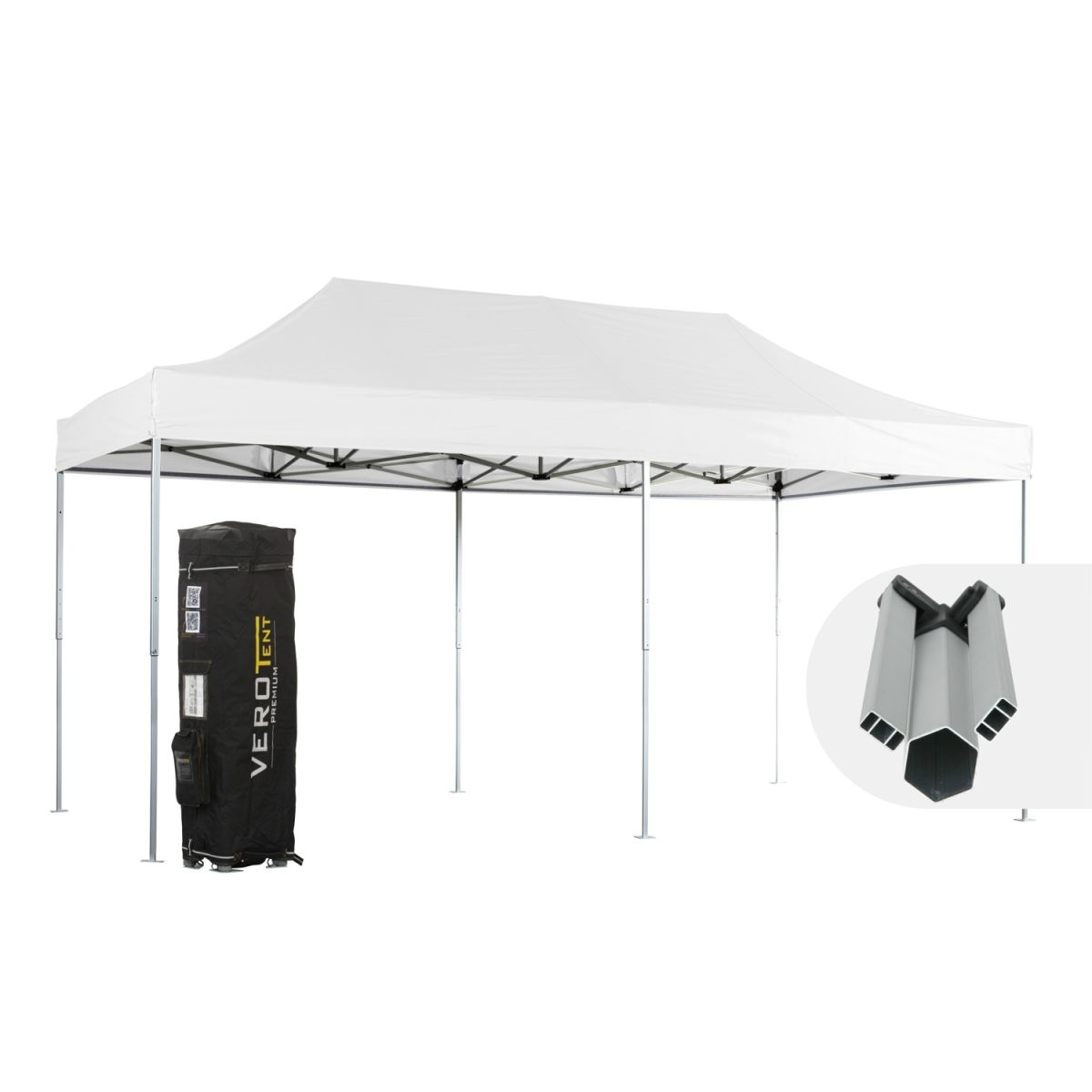 VeroTENT VeroTENT Faltpavillon 3x6m Starter mit Dach 300x600x330 cm (LxBxH); weiß