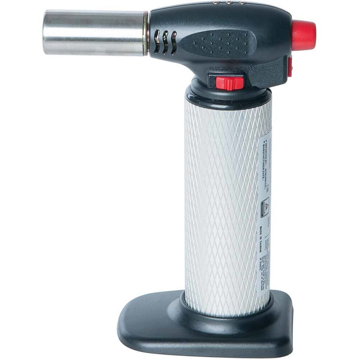 Bruciatore a gas per flambè con base Stalgast; 40 ml, 12.8x17x6.5 cm (LxHxP); argento/nero