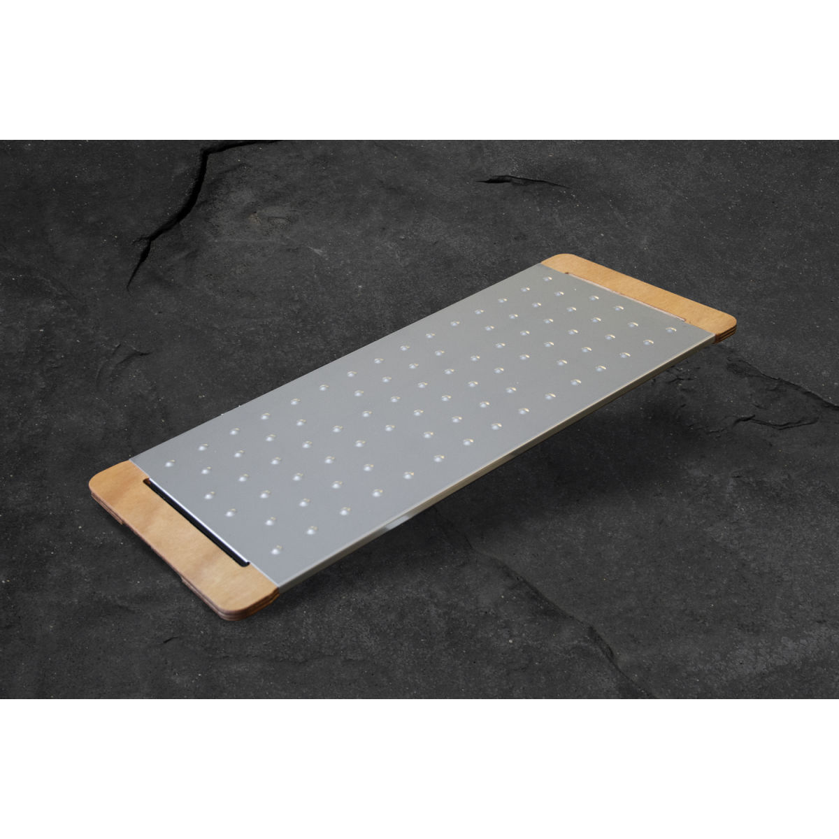 STIL CASA Stil casa, 4er-Set Schneidebretter für Pizzen und Focaccia, Holzständer, Edelstahlplatte 75x30x3 cm (LxBxH); mehrfarbig; 4 Stück / Pack