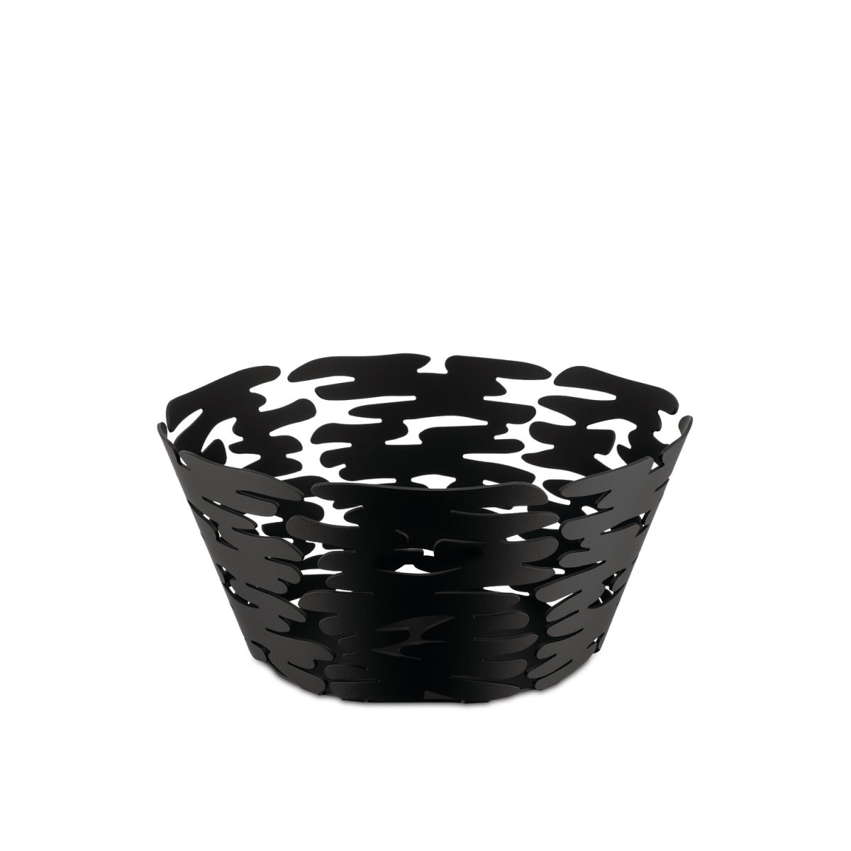 Alessi Barket runde Korbschale; 21x10 cm (ØxH); schwarz