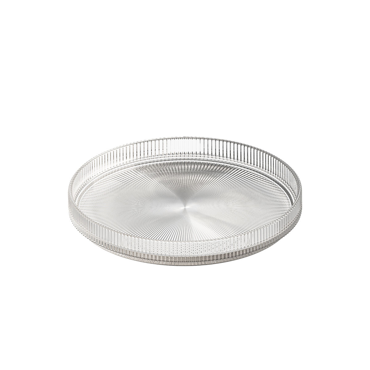 APS Teller -THE GRID-; 16x16x2 cm (LxBxH); transparent; rund; 6 Stück / Pack