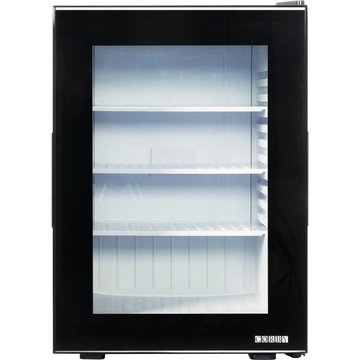 Minibar per hotel con porta in vetro CORBY; 40x57x42.5 cm (LxHxP); nero