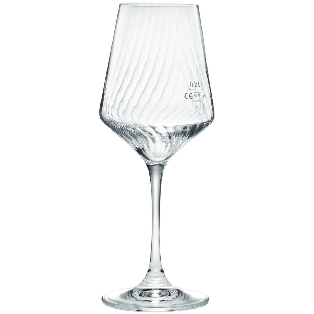 Bicchiere da vino Eva van Well; 450 ml, 6x24.5 cm (ØxH); trasparente; 0.2 l Segno di riempimento, 6 pz. / Pacco