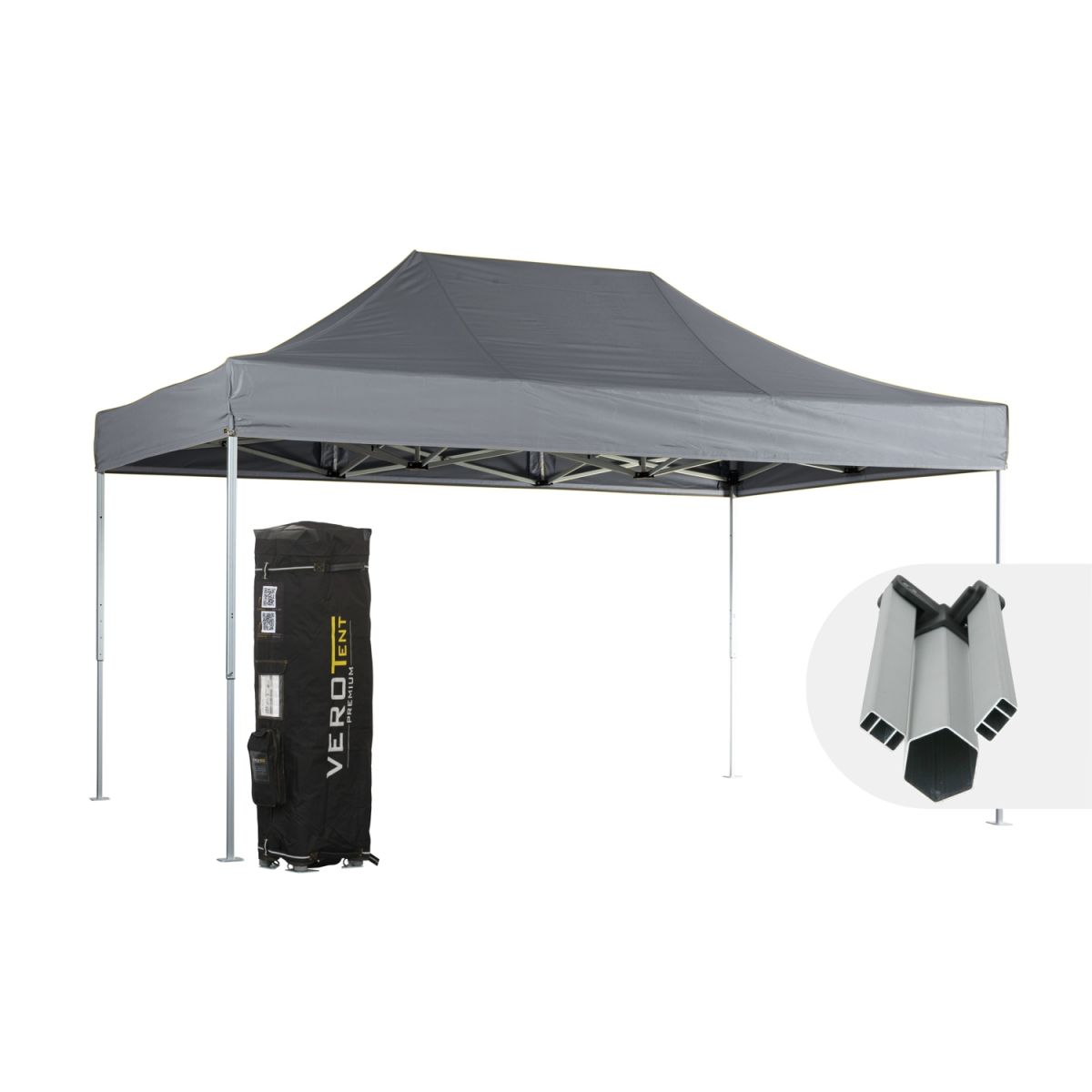 VeroTENT VeroTENT Faltpavillon 3x4,5m Starter mit Dach 300x450x330 cm (LxBxH); grau
