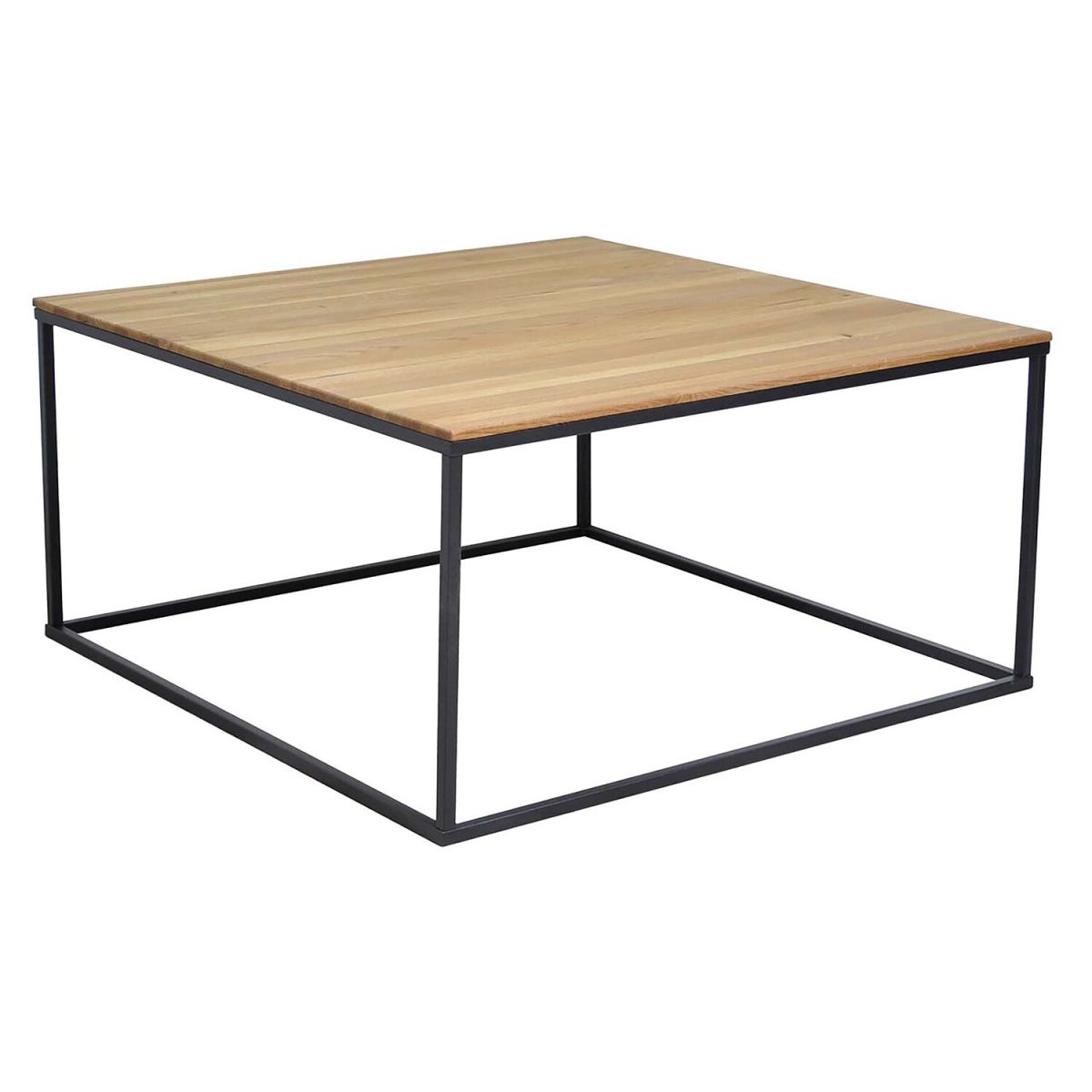 Infantil Couchtisch 'Malu', Wildeiche, 75 x 40 x 75 cm 75x75x40 cm (LxBxH); Platte braun, Gestell schwarz; quadratisch