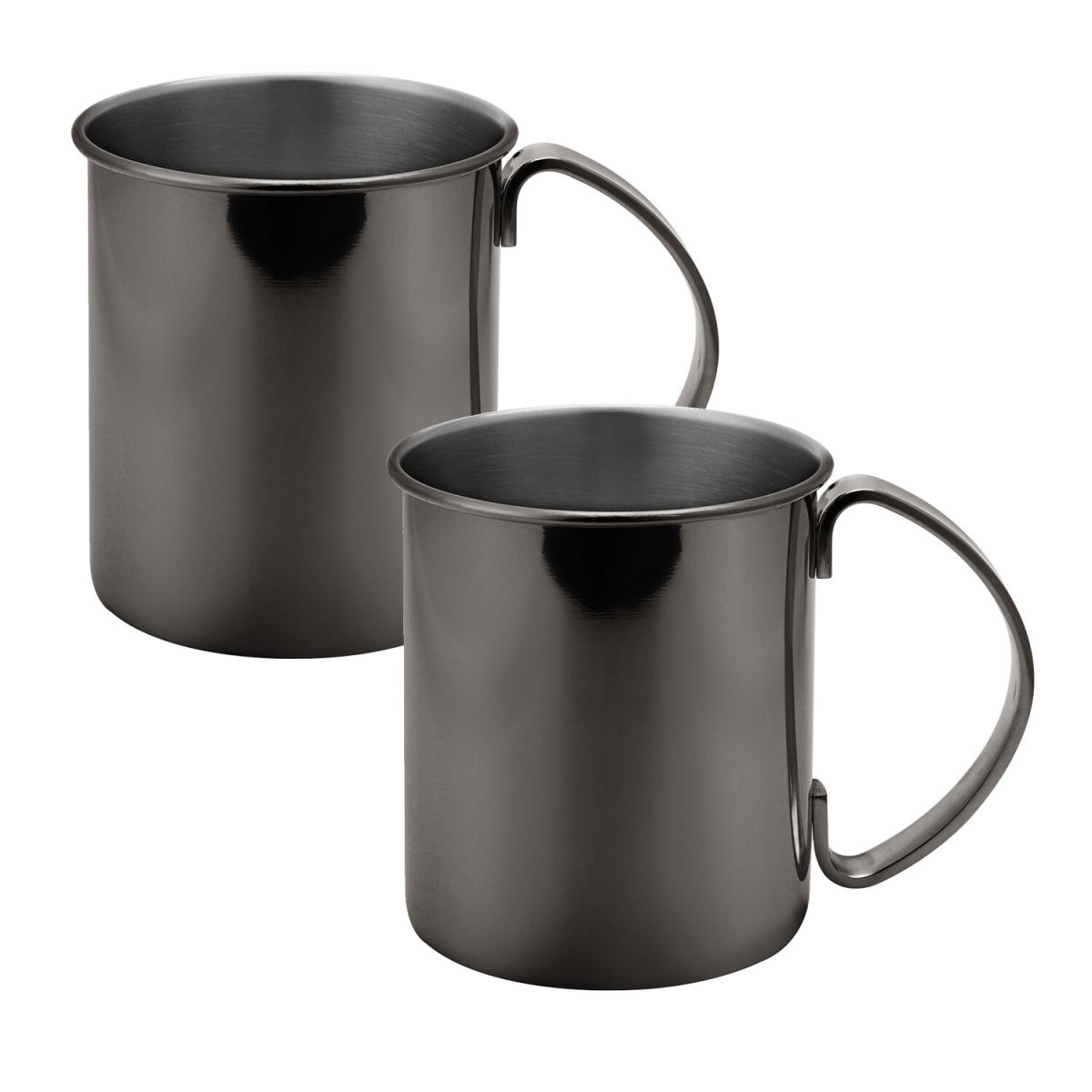 ECHTWERK Kupferbecher Edelstahl 1000 ml, 12x12 cm (ØxH); schwarz; 2 Stück / Pack