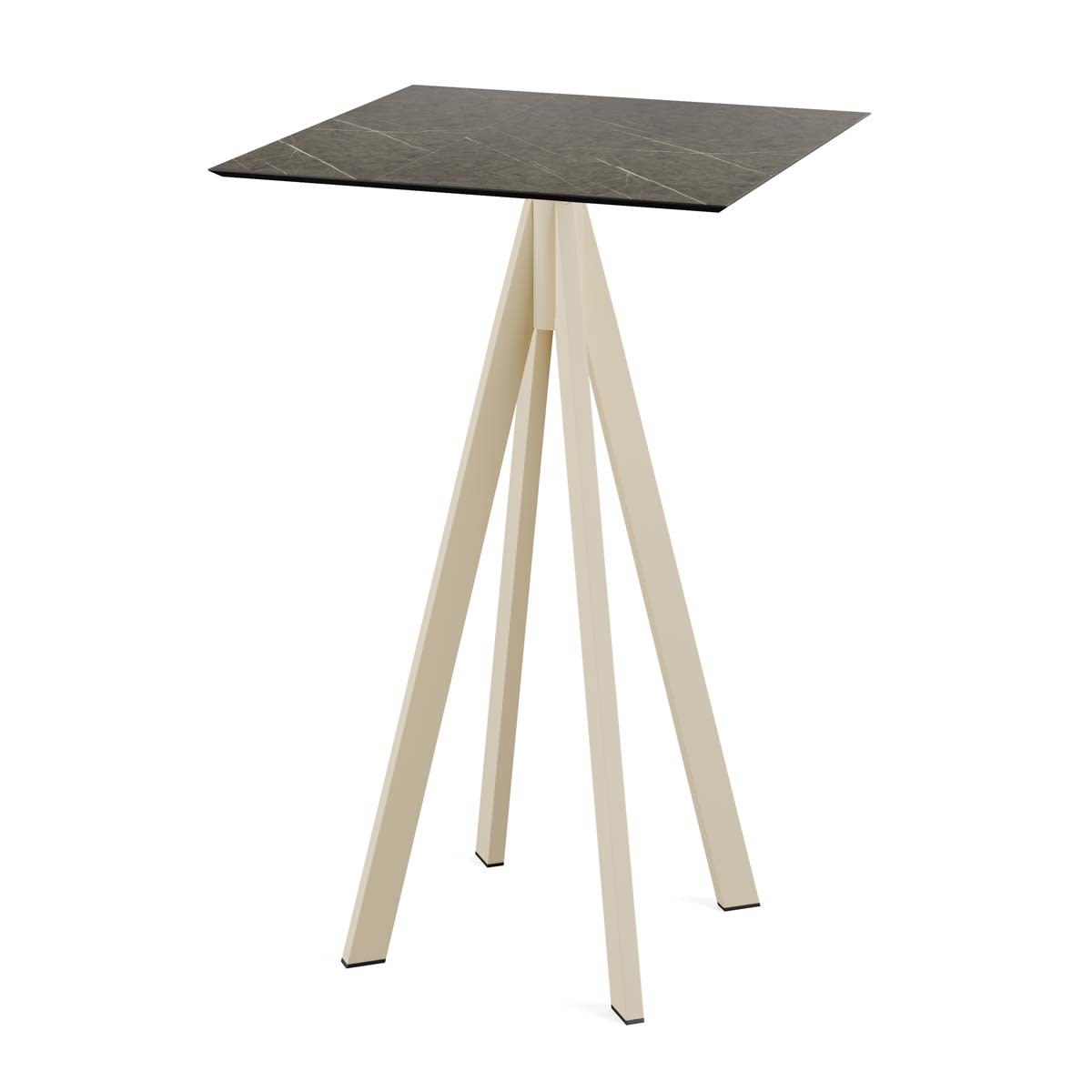 Feros Stehtisch Infinity Sand Gestell + HPL quadratisch 70x70x109.2 cm (LxBxH); braun; quadratisch