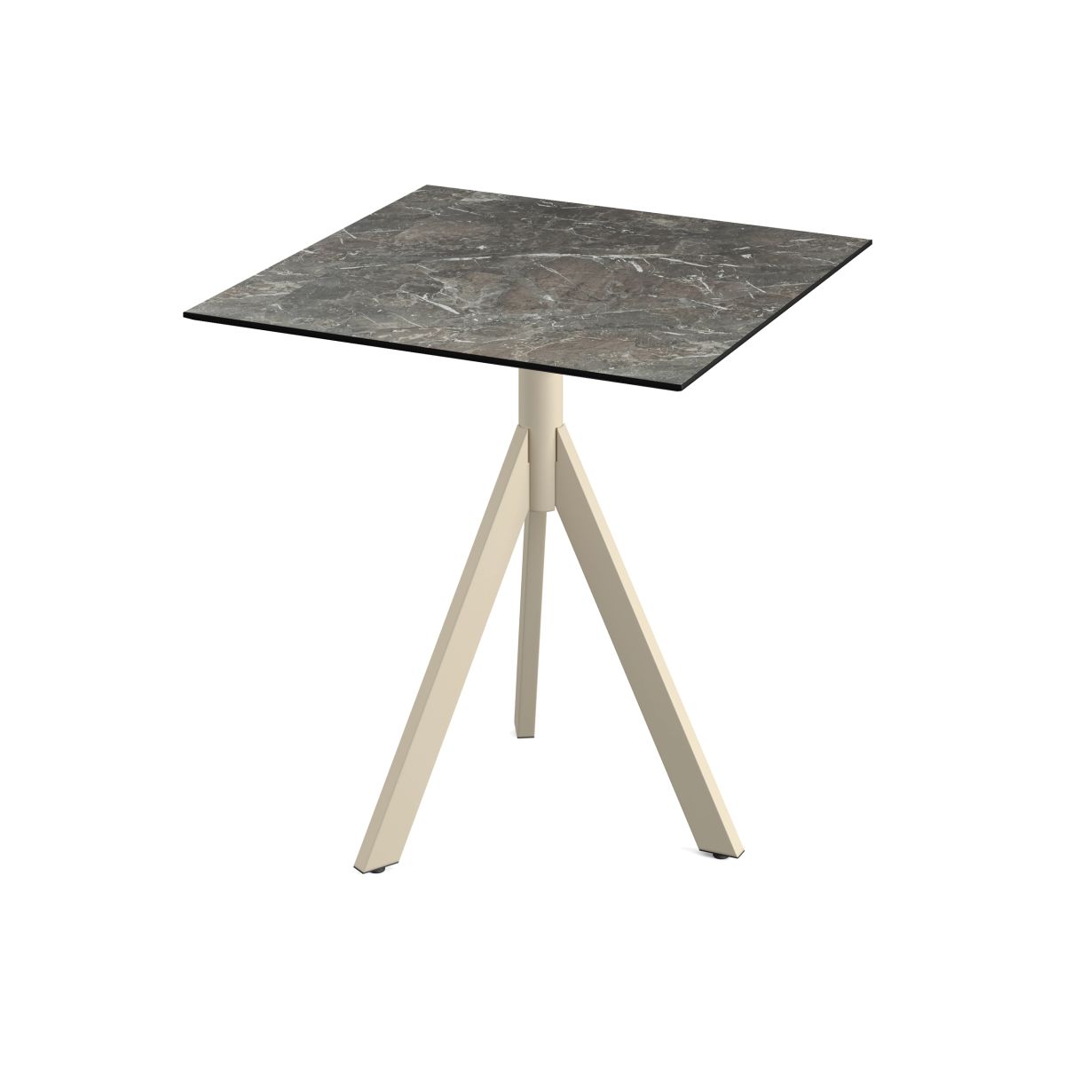 Feros Infinity Tripod Terrassentisch frame + HPL 70x70 cm 70x70x74 cm (LxBxH); sand/mehrfarbig; quadratisch