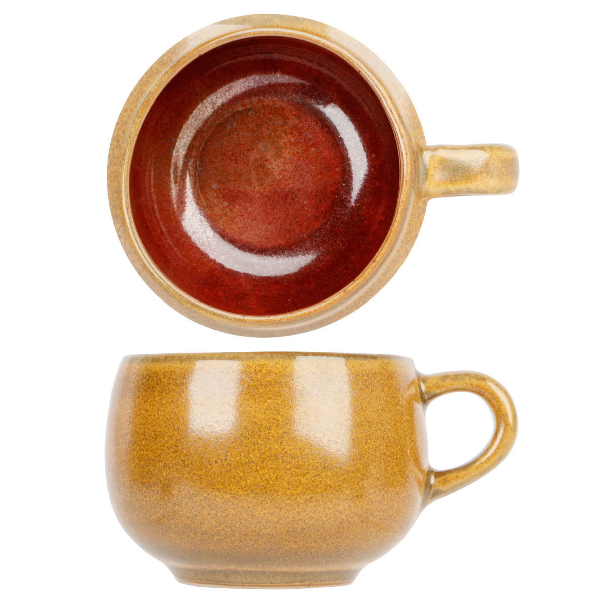 Cosy & Trendy Elements Mustard Espressotasse 10Cl D6Xh4,8Cm Mit Henkel 100 ml, 9.5x7x6x5.5 cm (LxBxØxH); braun/rostbraun; rund; 12 Stück / Pack