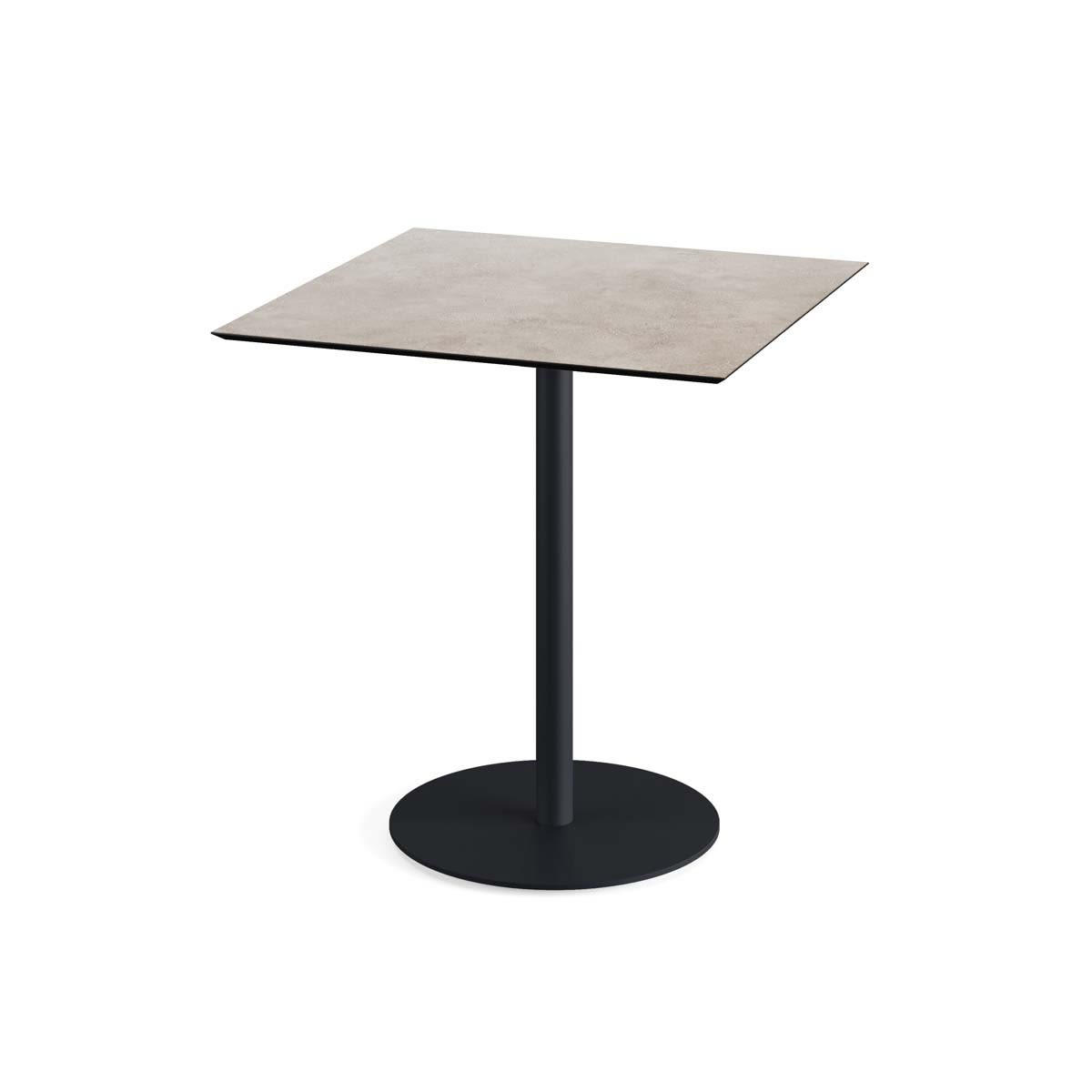 Feros Terrassentisch Urban Schwarz Gestell + HPL quadratisch 70x70x73.2 cm (LxBxH); sand; quadratisch