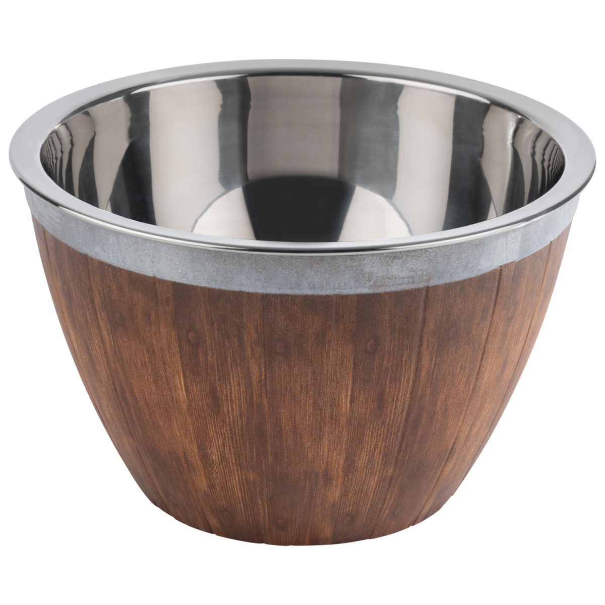APS Fass, 2-teilig 3000 ml, 26x26x16 cm (LxBxH); braun/silber