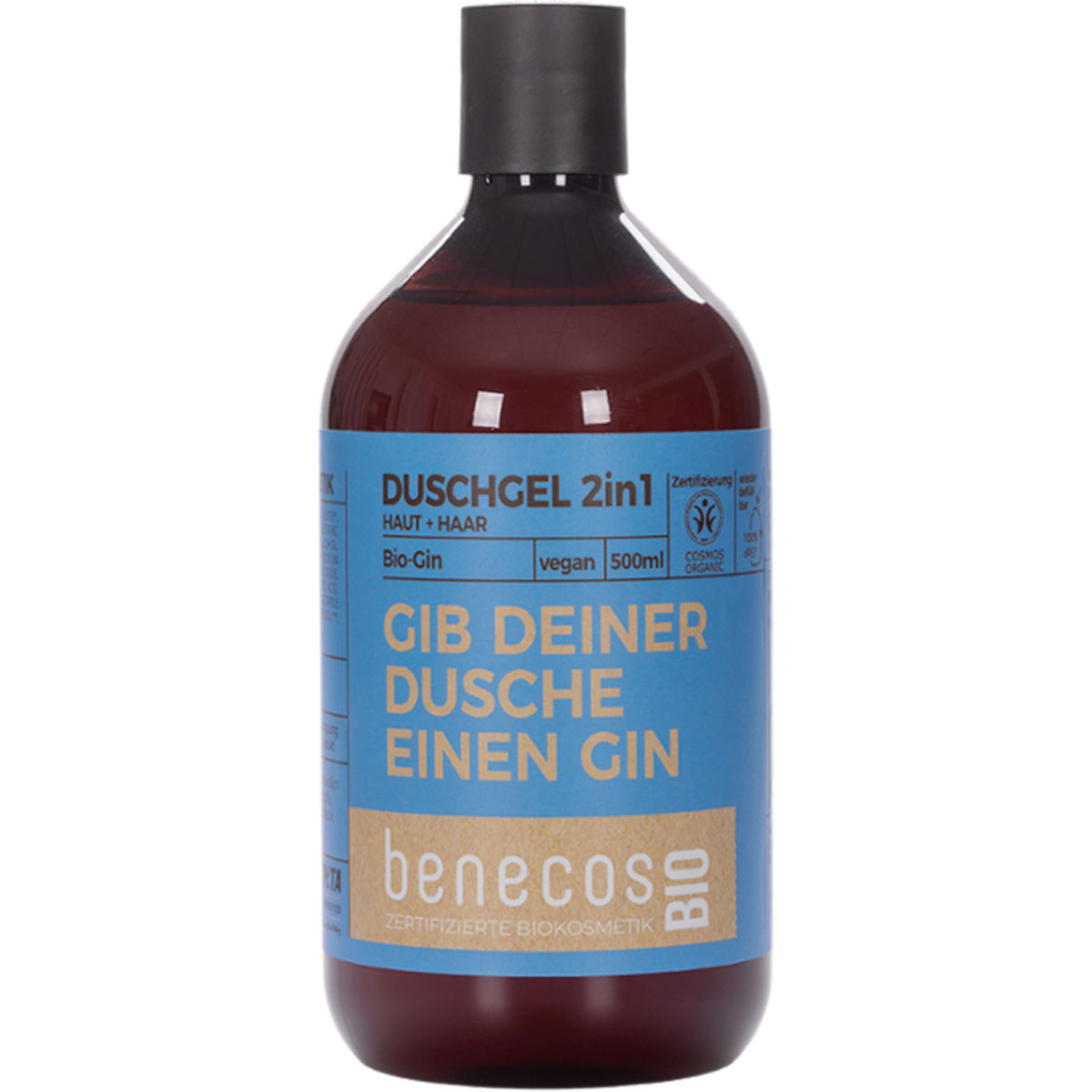 benecos Bio-Duschgel 2-in-1 mit Bio-Gin, 500 ml; 1 ml, 500 ml; braun