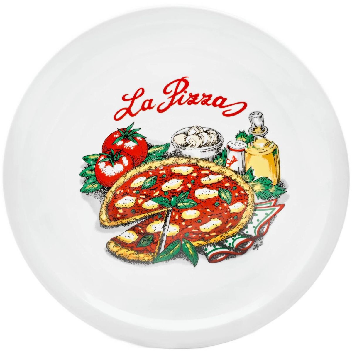 van Well Pizzateller Napoli, 30cm, farbig, Porzellan, van Well 30x2 cm (ØxH); weiß/mehrfarbig; rund; 6 Stück / Pack