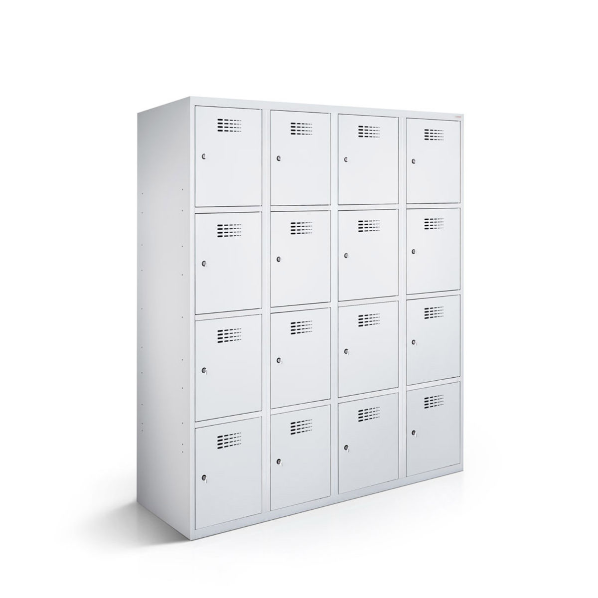 rotstahl Fächerschrank 16 Fächer mit lichtgrauem Korpus 120x50x180 cm (BxTxH); hellgrau