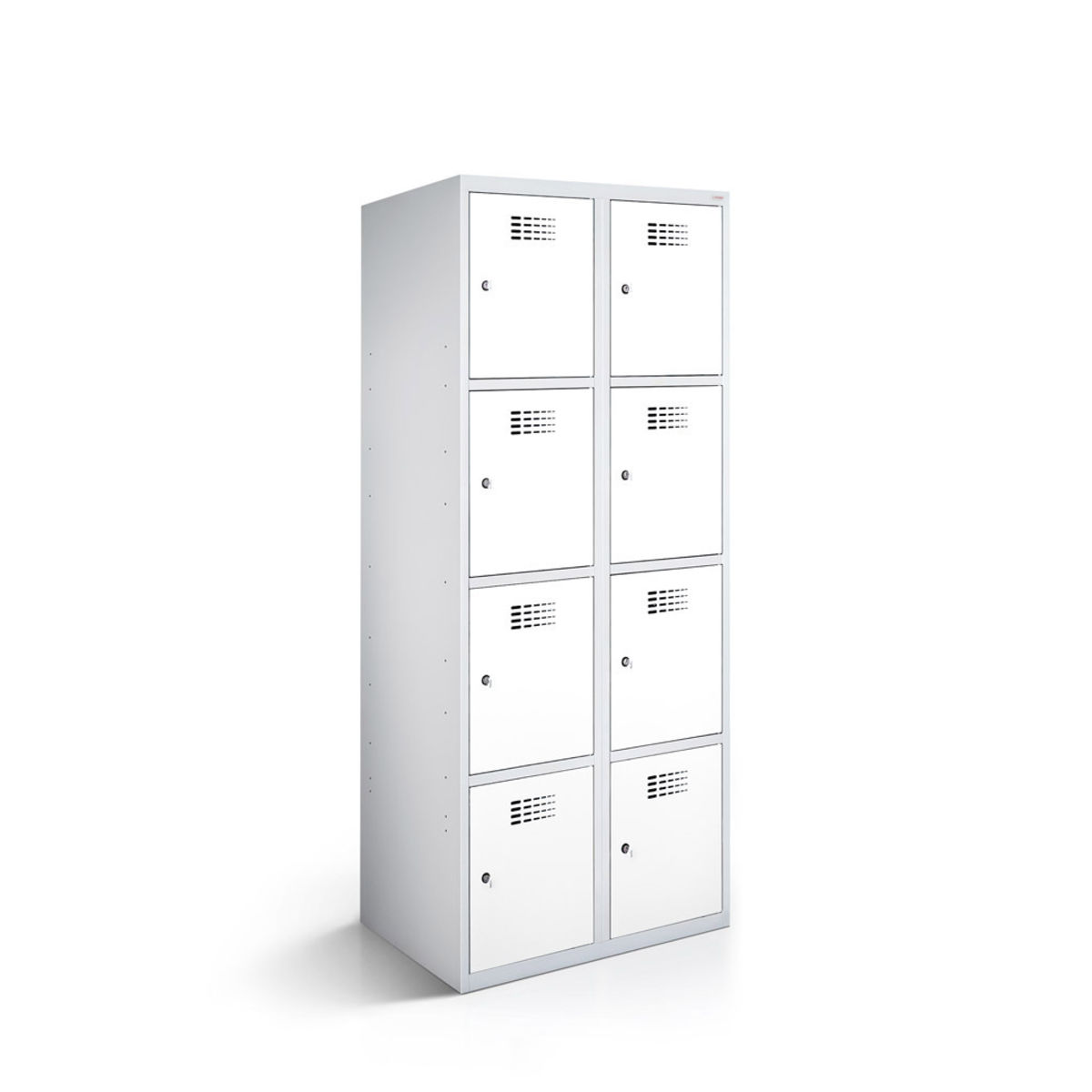 rotstahl Fächerschrank 8 Fächer mit lichtgrauem Korpus 80x50x180 cm (BxTxH); weiß