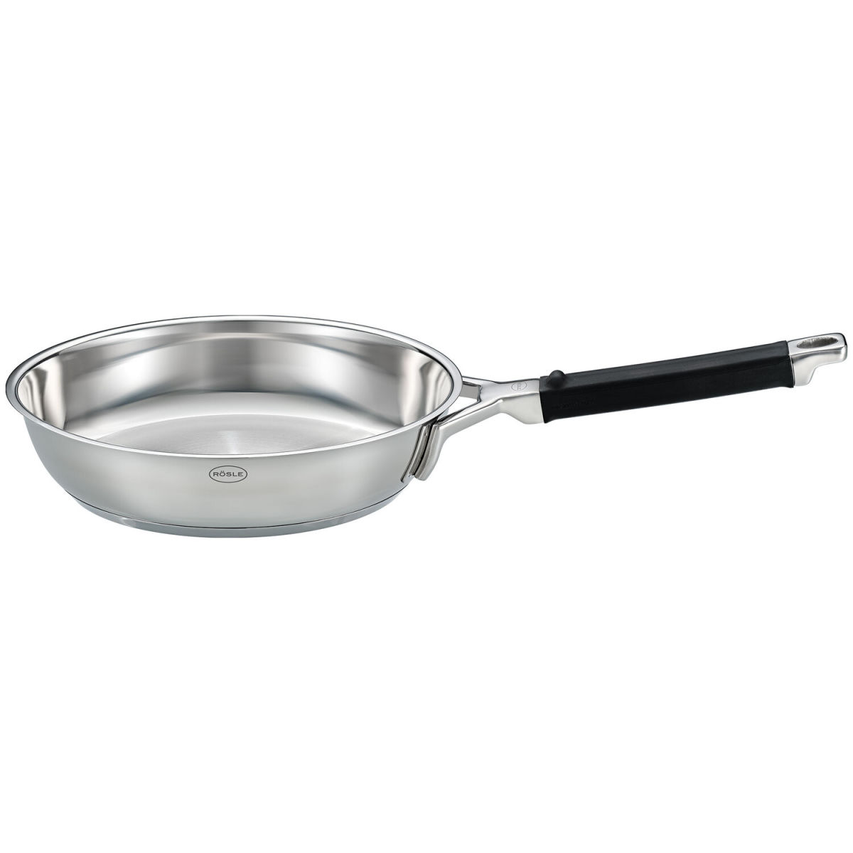 RÖSLE Bratpfanne SILENCE PRO 0.022 l, 46.9x25.6x9.5 cm (LxBxH); silber/schwarz; rund