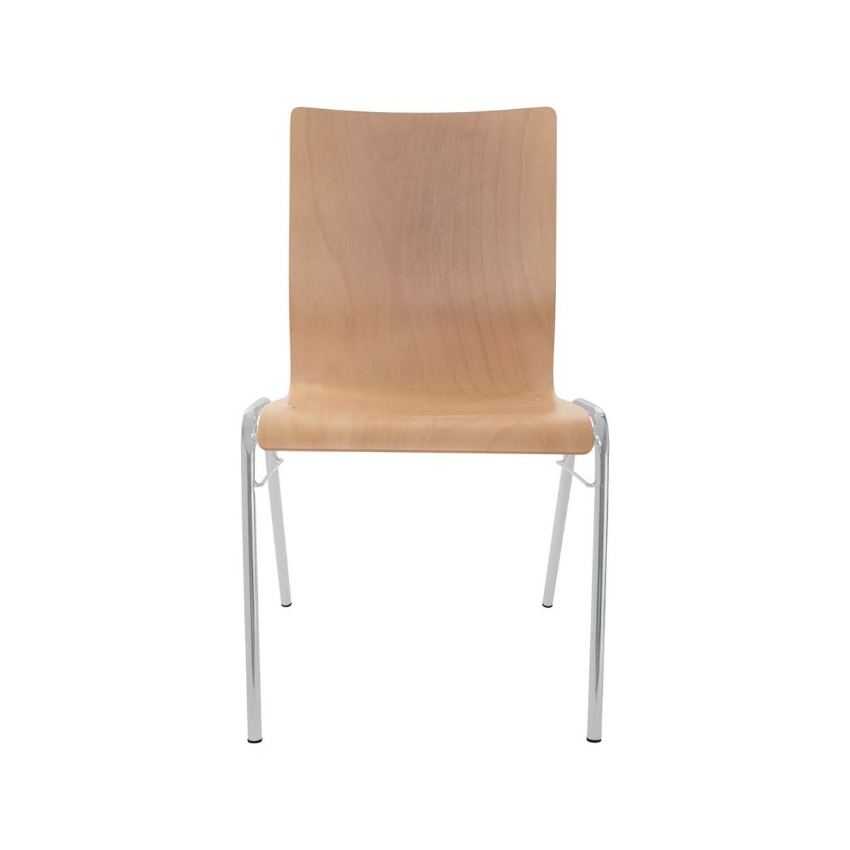 BMV Besucherstuhl 'A45' Buche, Gestell silber, Steg 50x86x54 cm (BxTxH); mehrfarbig