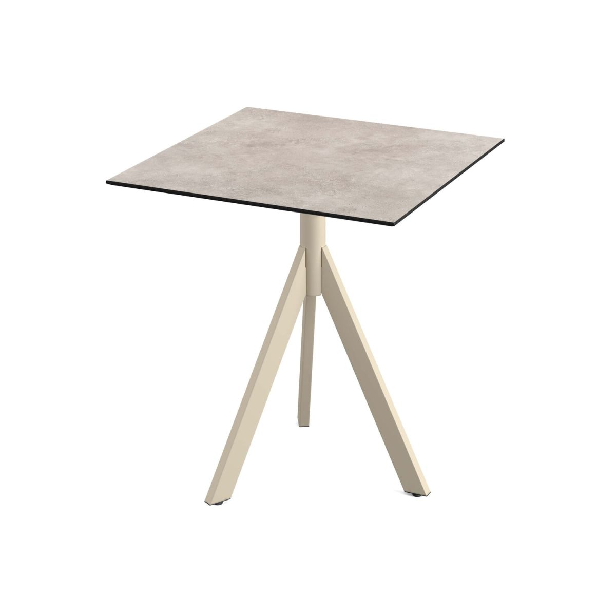 Tavolo da esterno Infinity Tripod telaio + HPL 70x70 cm Feros; 70x70x74 cm (LxLxH); sabbia; quadrata