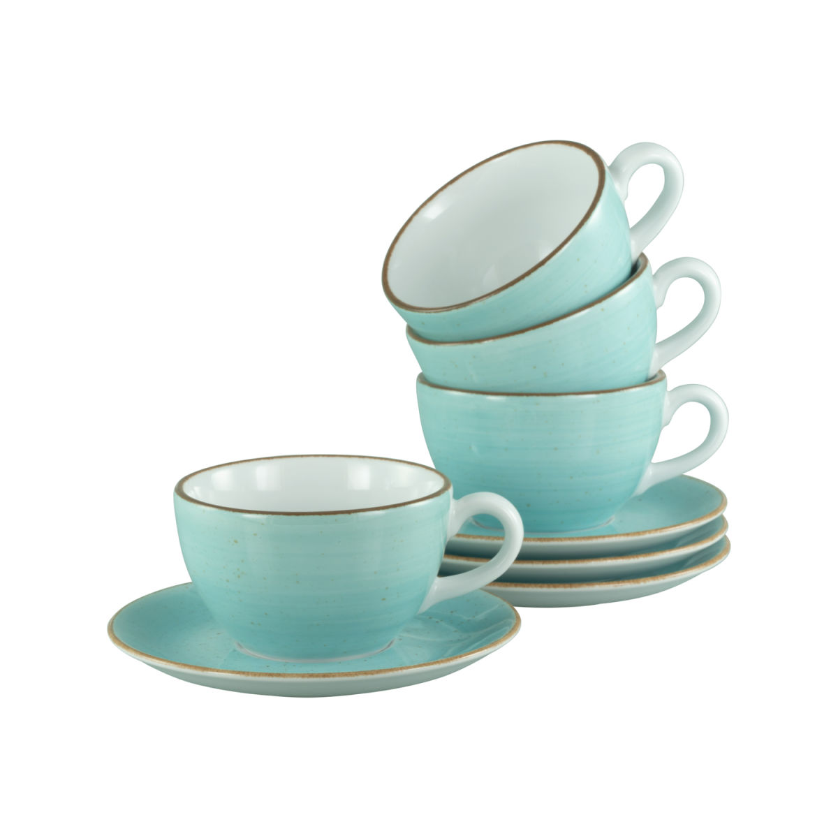 CreaTable Vintage Nature - Cappuccino-Set 8-tlg blau