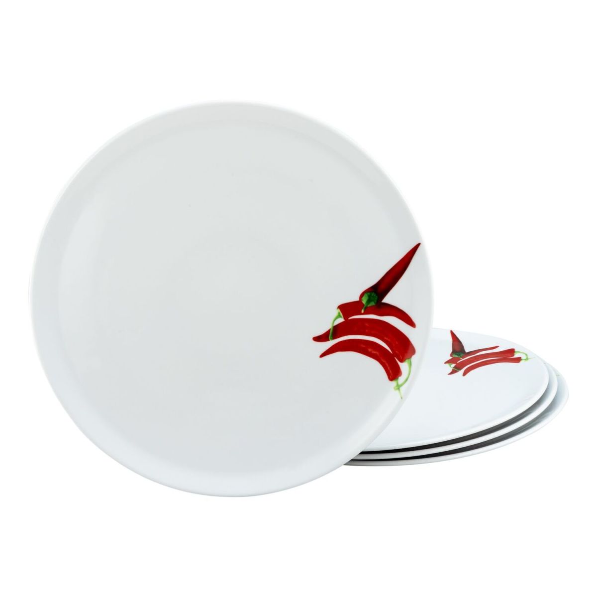 CreaTable Kräuter Chili - 4-er Pizzateller 33 cm 33x2 cm (ØxH); weiß; rund; 4 Stück / Pack