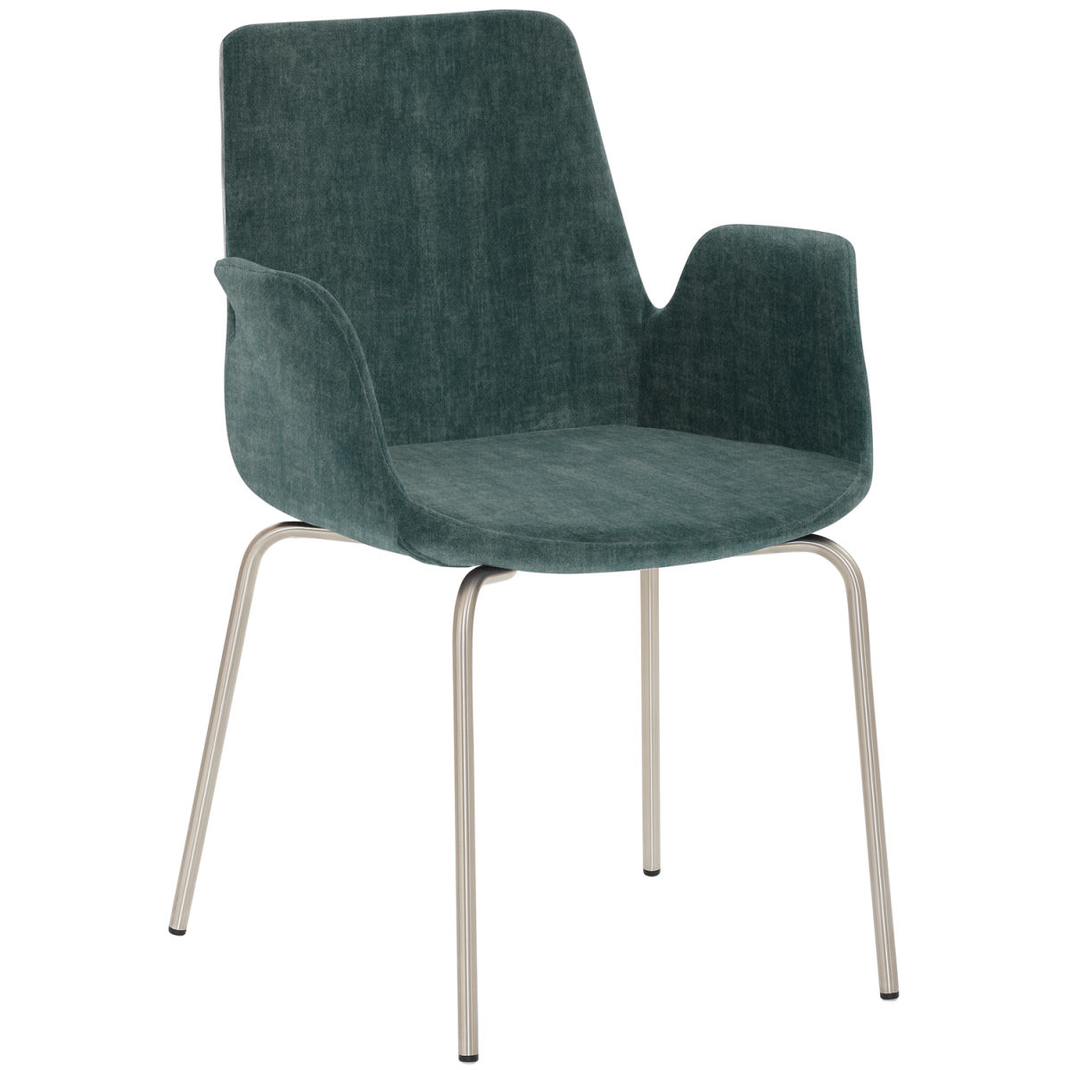 Mayer Sitzmöbel Sessel 2009 Polyester-Stoff, mit Armlehnen 58x59x87 cm (BxTxH); Sitz petrol, Gestell edelstahl
