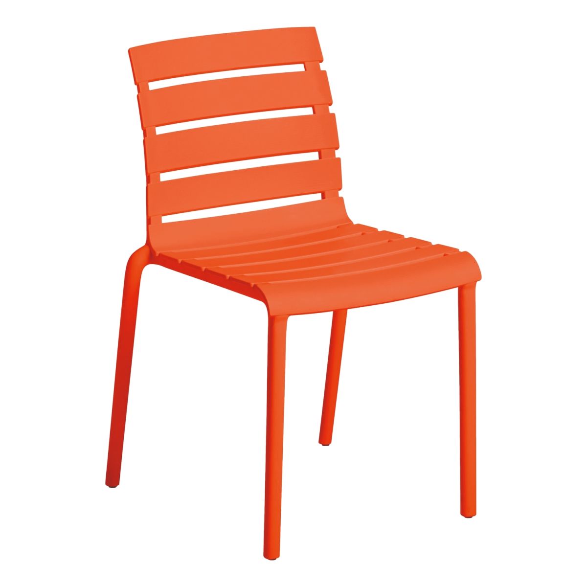 KETTLER Stapelstuhl PONZA aus Kunststoff 47x55x78 cm (BxTxH); Sitz orange, Gestell orange; 4 Stück / Pack
