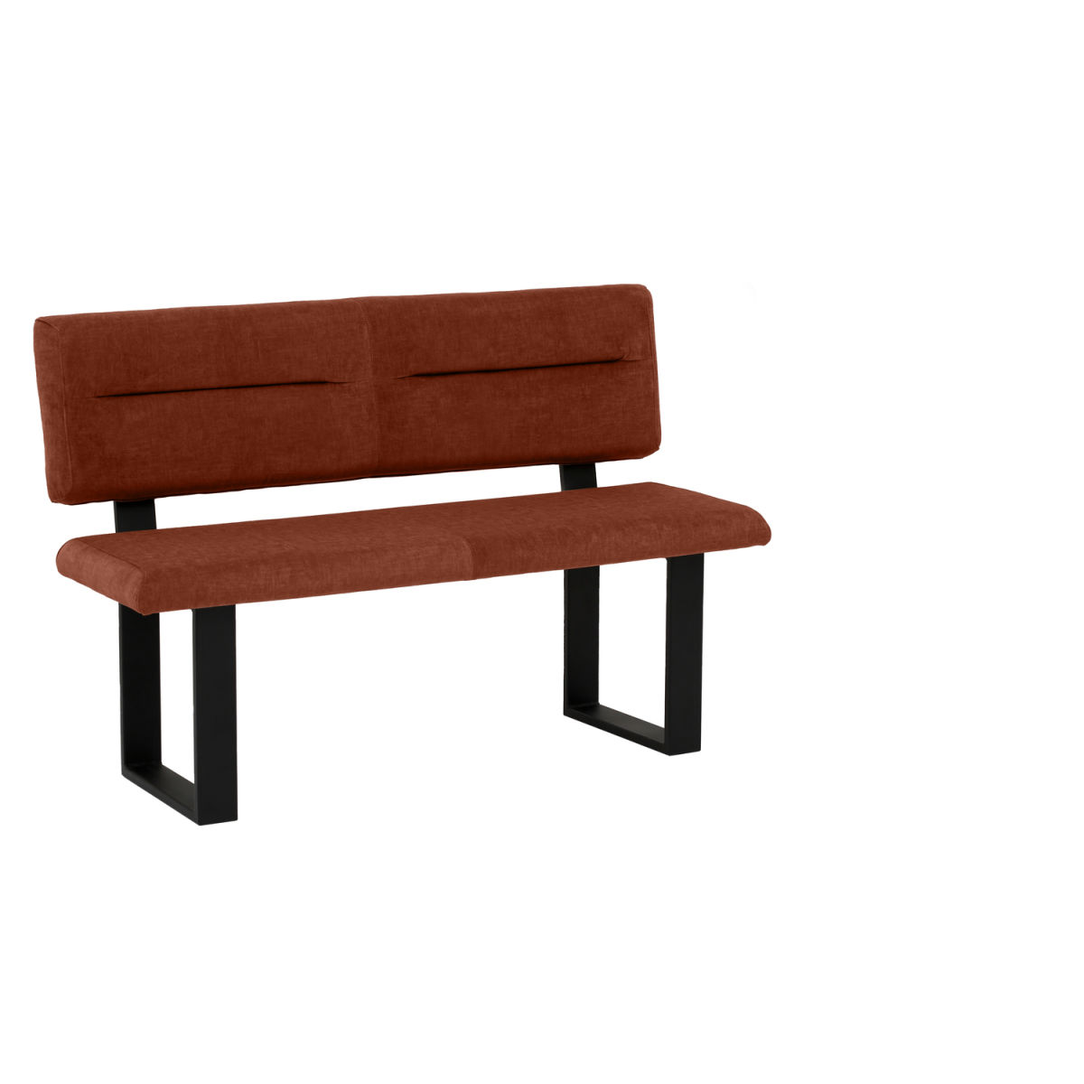 Mayer Sitzmöbel Sitzbank 4133 120x60x91 cm (BxTxH); Sitz rostbraun, Gestell schwarz