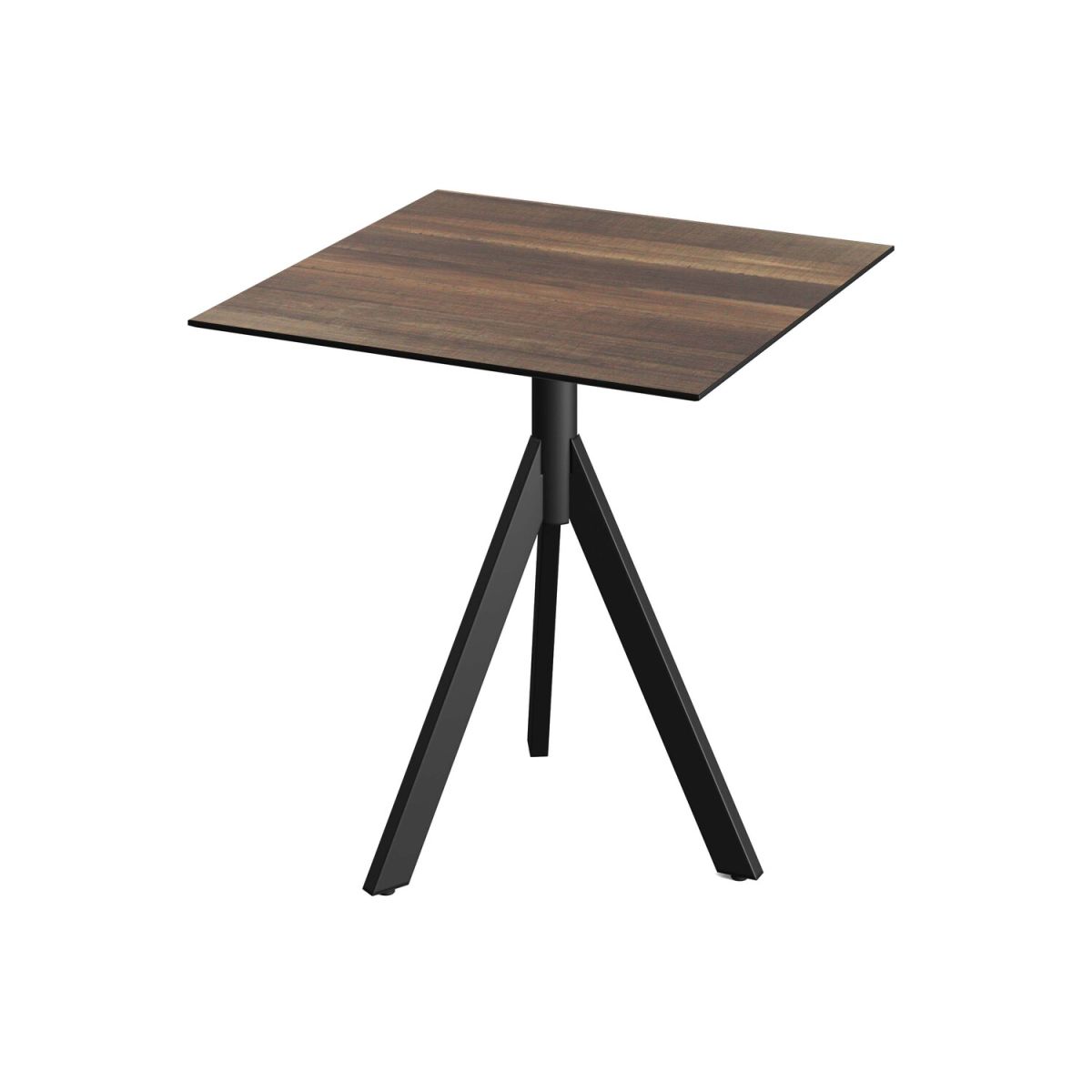 Feros Infinity Tripod Terrassentisch frame + HPL 70x70 cm 70x70x74 cm (LxBxH); schwarz/hellbraun; quadratisch