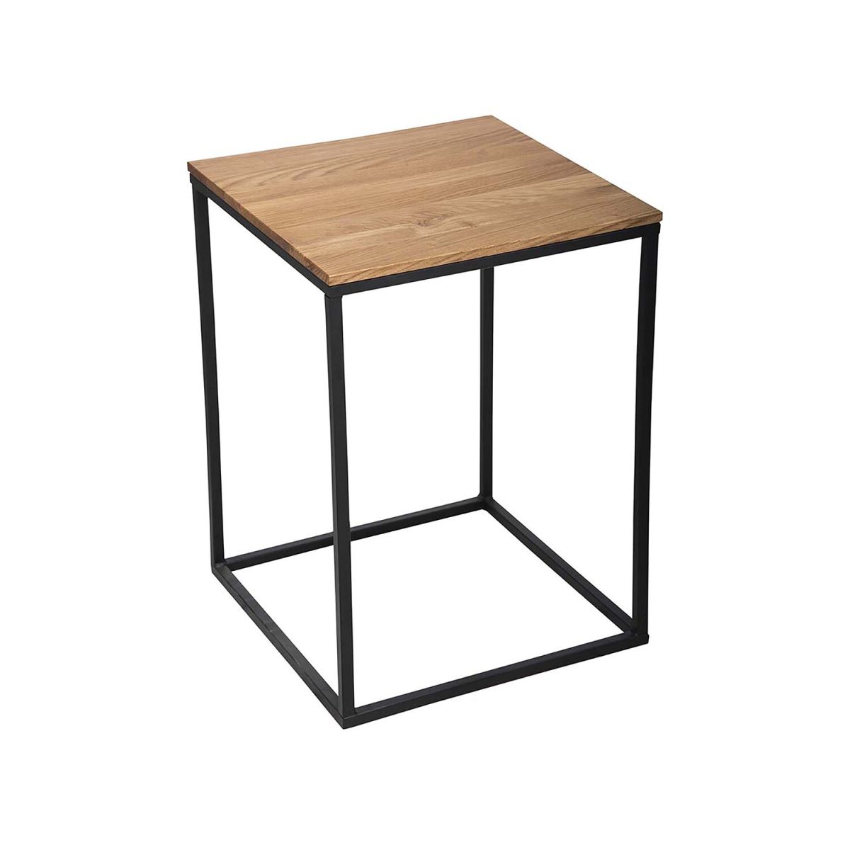 Infantil Beistelltisch 'Kay', Wildeiche, 40 x 50 x 40 cm 40x40x50 cm (LxBxH); Platte braun, Gestell schwarz; rechteckig