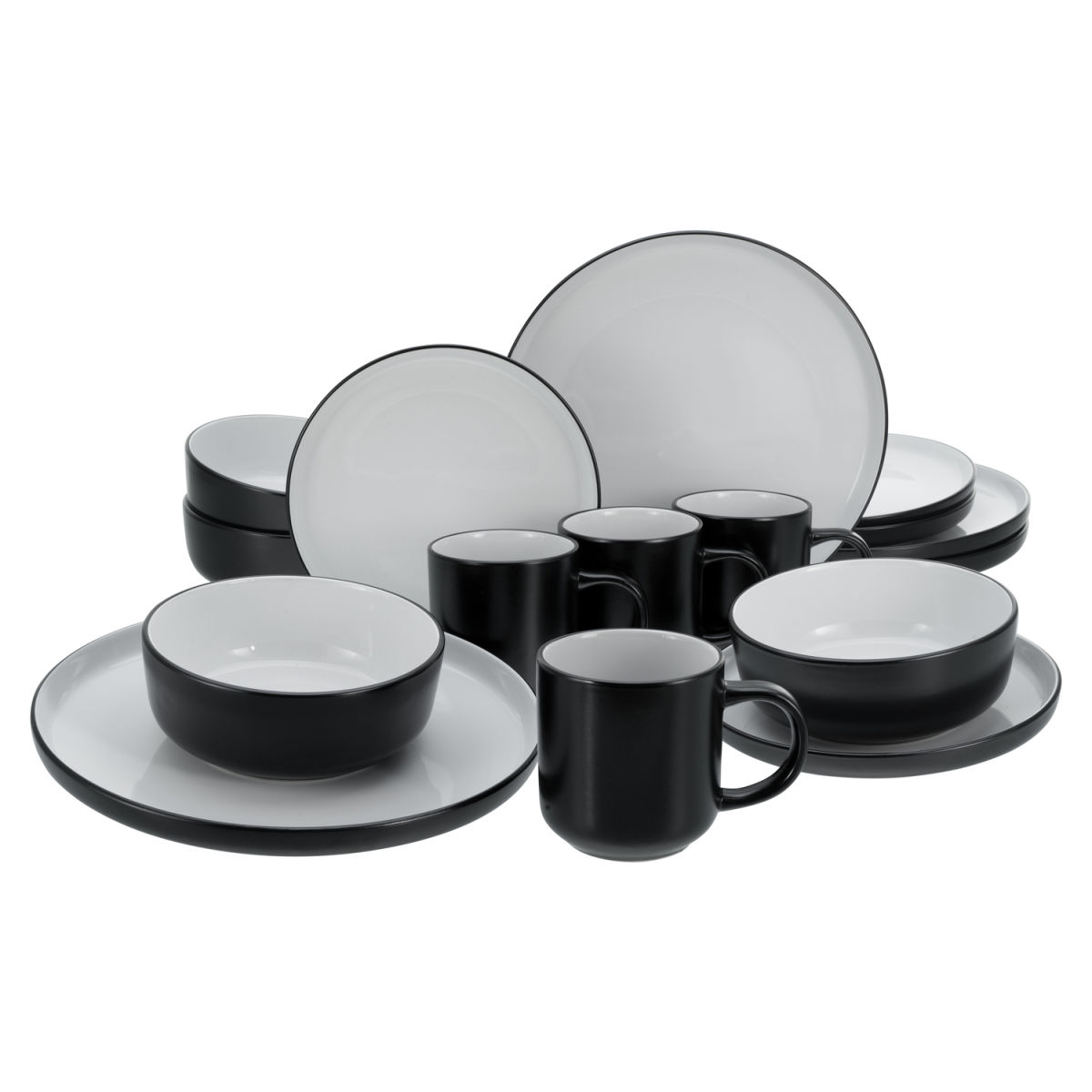 CreaTable Nordic Cool Black - Kombiset 16-tlg schwarz
