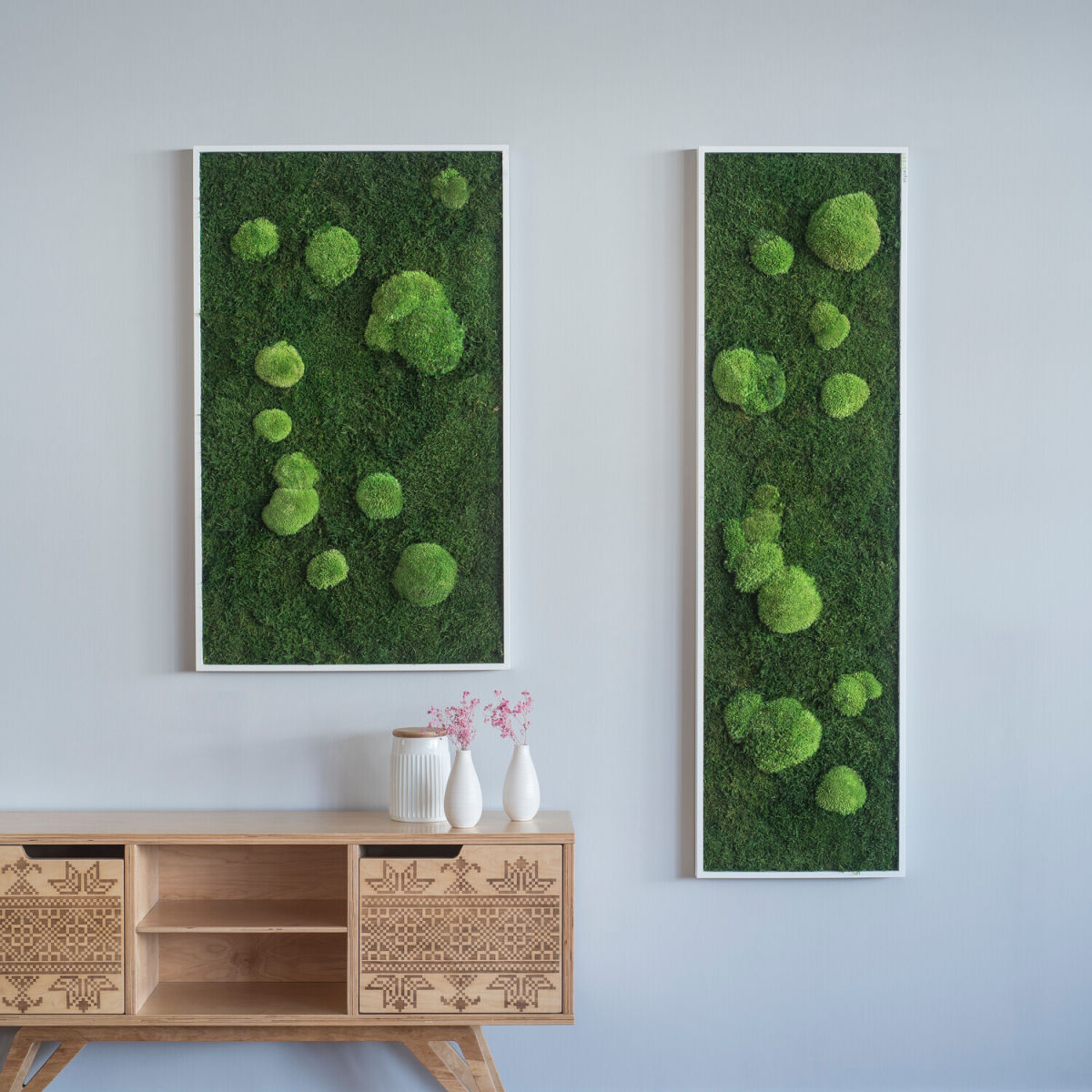 styleGREEN Wald- und Kugelmoosbild 140x40cm 140x40 cm (LxB); grün