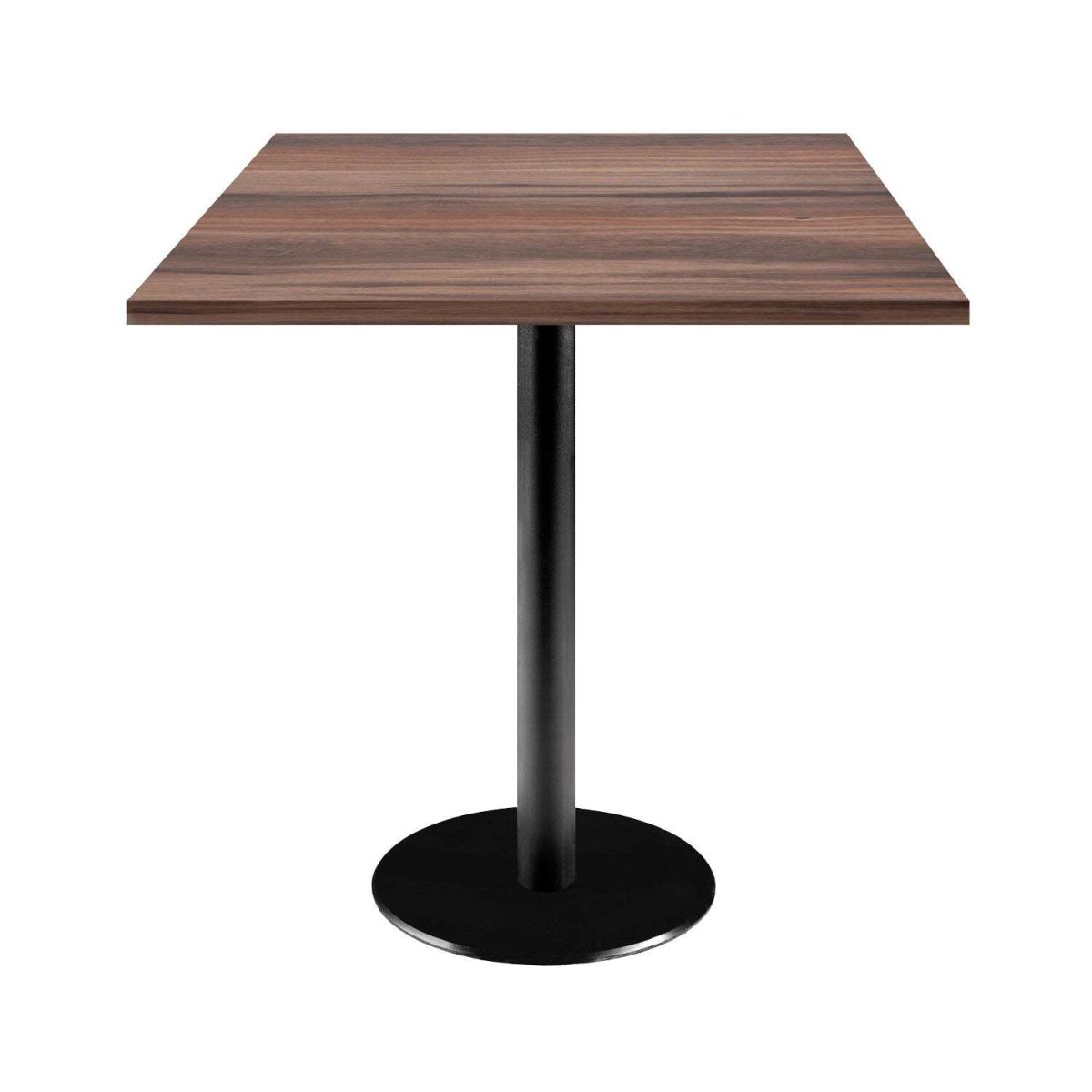 RestooTab Tisch Rome quadratisch - Dekor Holz 70x70x75 cm (LxBxH); Platte eiche geräuchert, Gestell schwarz; quadratisch