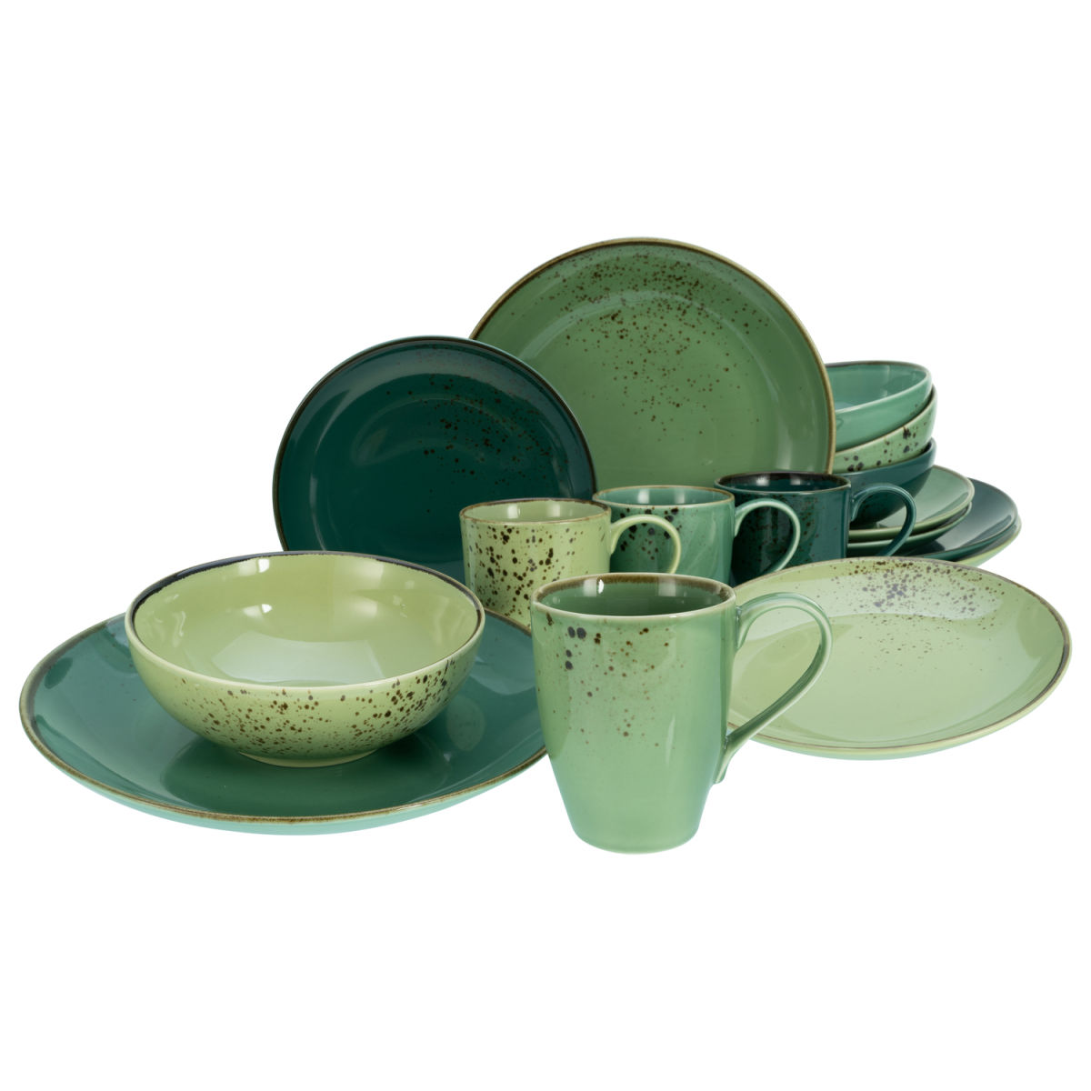 Collezione Natura - Servizio combinato da 16 pezzi CreaTable; verde
