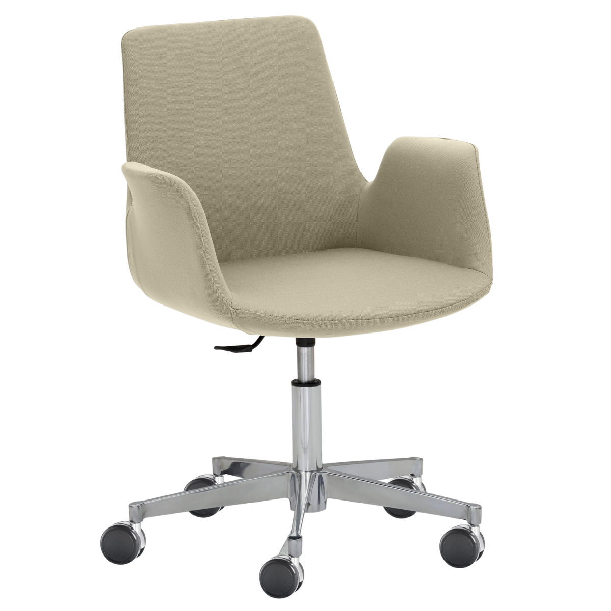 Mayer Sitzmöbel Sessel Drehsessel pflegeleichter Mikrofaser-Stoff in lederähnlicher Optik 65x65x82 cm (BxTxH); Sitz taupe, Gestell silber