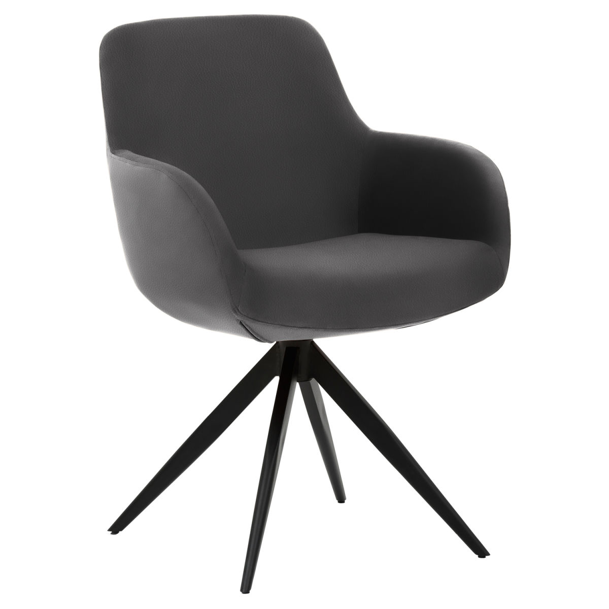 Mayer Sitzmöbel Sessel, drehbar, mit weichem Mikrofaser-Bezug in Lederoptik 60x61x85 cm (BxTxH); Sitz graphit, Gestell schwarz