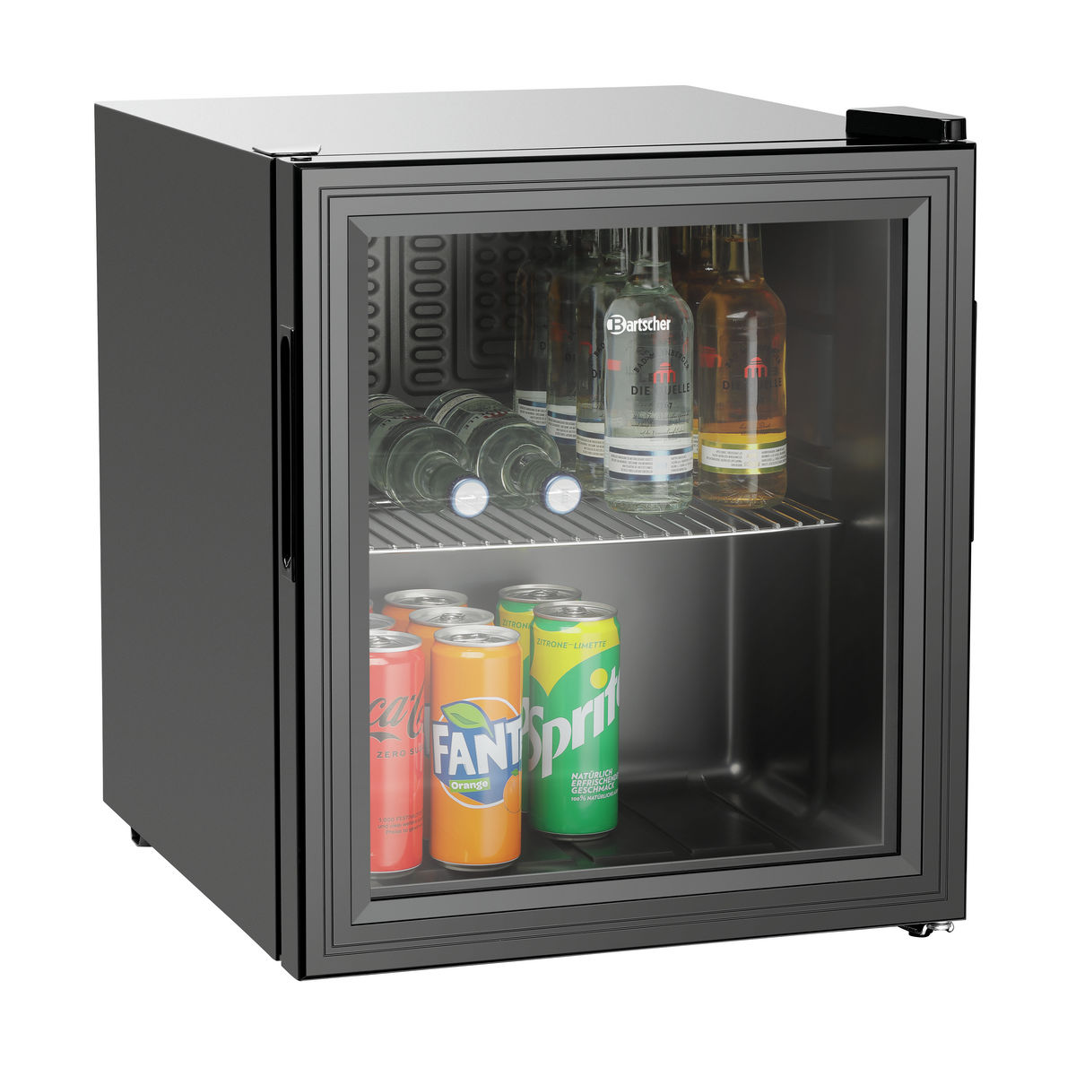 Bartscher Glastürenkühlschrank 46; 46 l, 46 l, 435x520x480 cm (BxHxT); schwarz