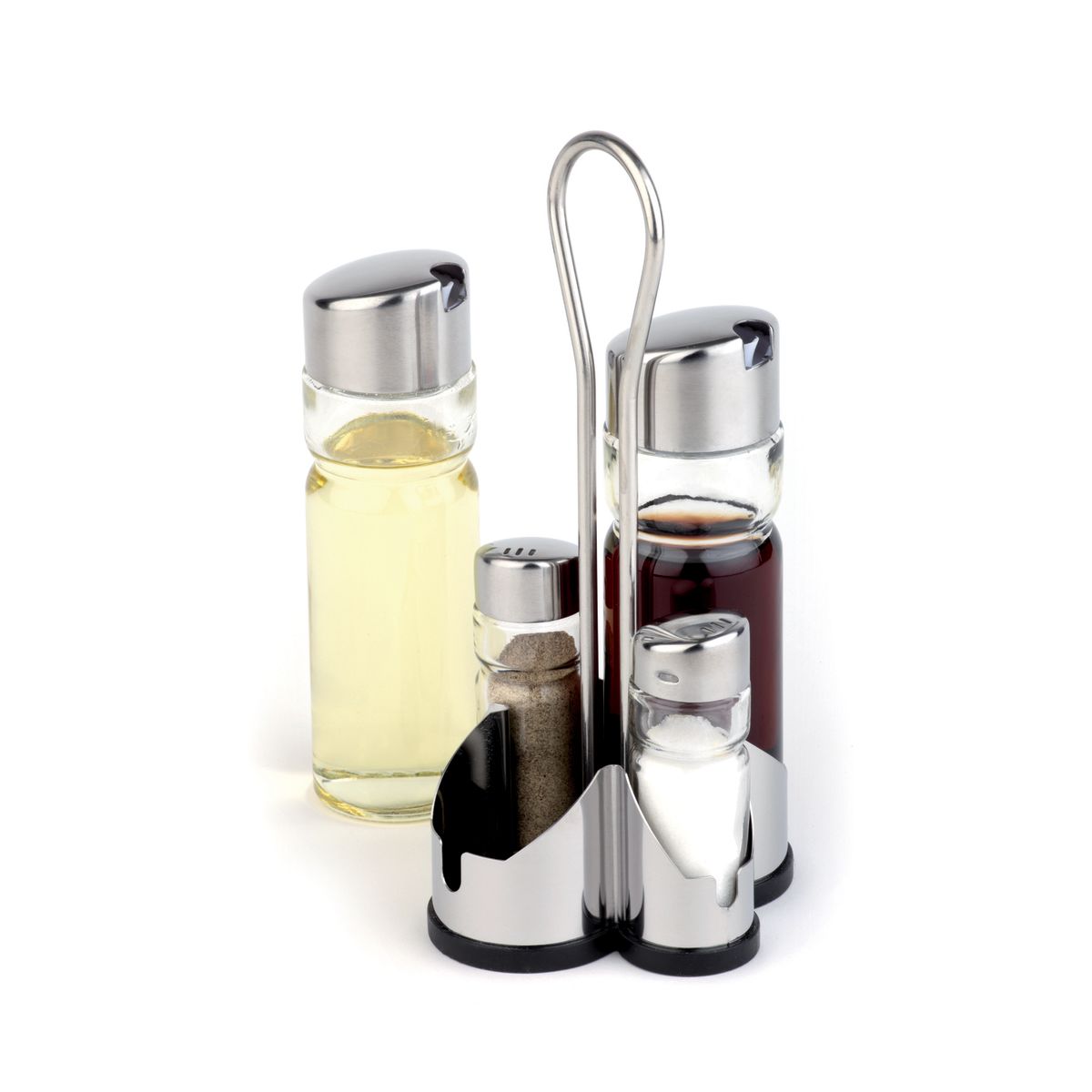 APS Menage EASY, 4-teilig 10.6x21.8 cm (BxH); silber/transparent