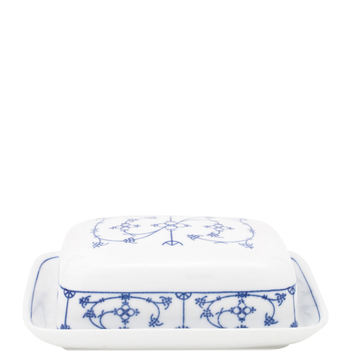 Kahla Butterdose, eckig Porzellan Strohblumenmuster 17.3x14.2x5.8 cm (LxBxH); blau