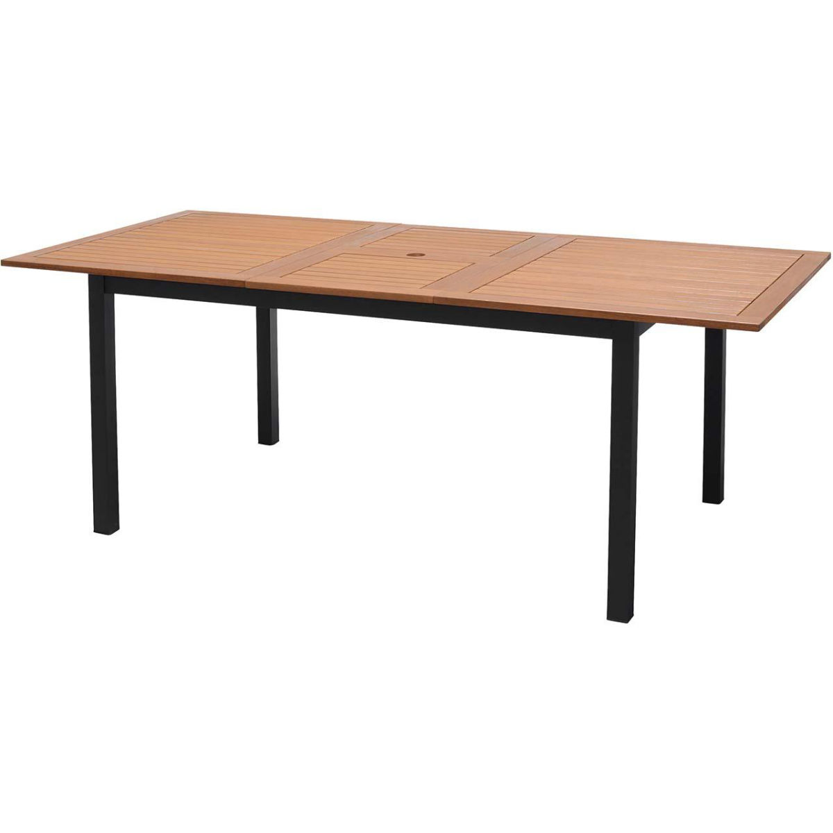 ScanCom Gartentisch 'Barcelona' 150/200 x 90 cm, schwarz; 150x74.6 cm (BxH); schwarz/braun; Gestell schwarz
