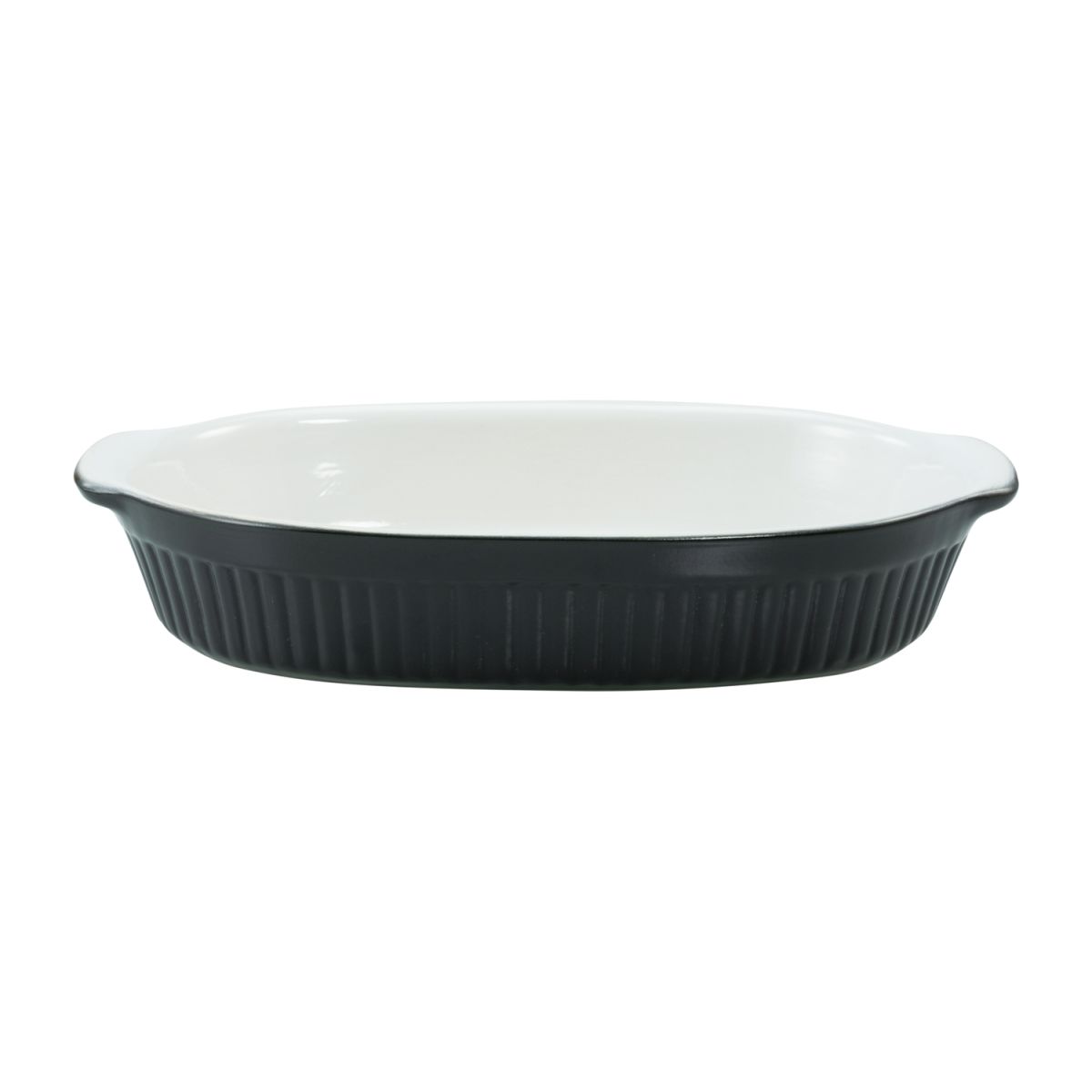CreaTable Classic Black & White - Auflaufform oval 1600 ml, 34x19x5 cm (LxBxH); mehrfarbig; oval