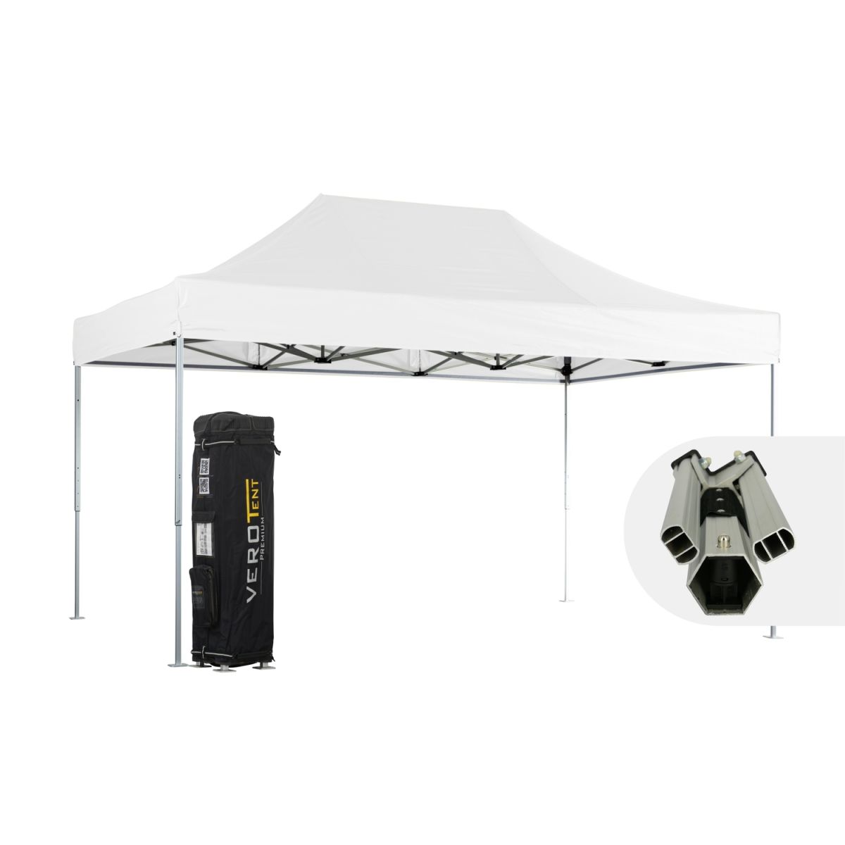 VeroTENT VeroTENT Faltpavillon 3x4,5m Luxea mit Dach 300x450x330 cm (LxBxH); weiß