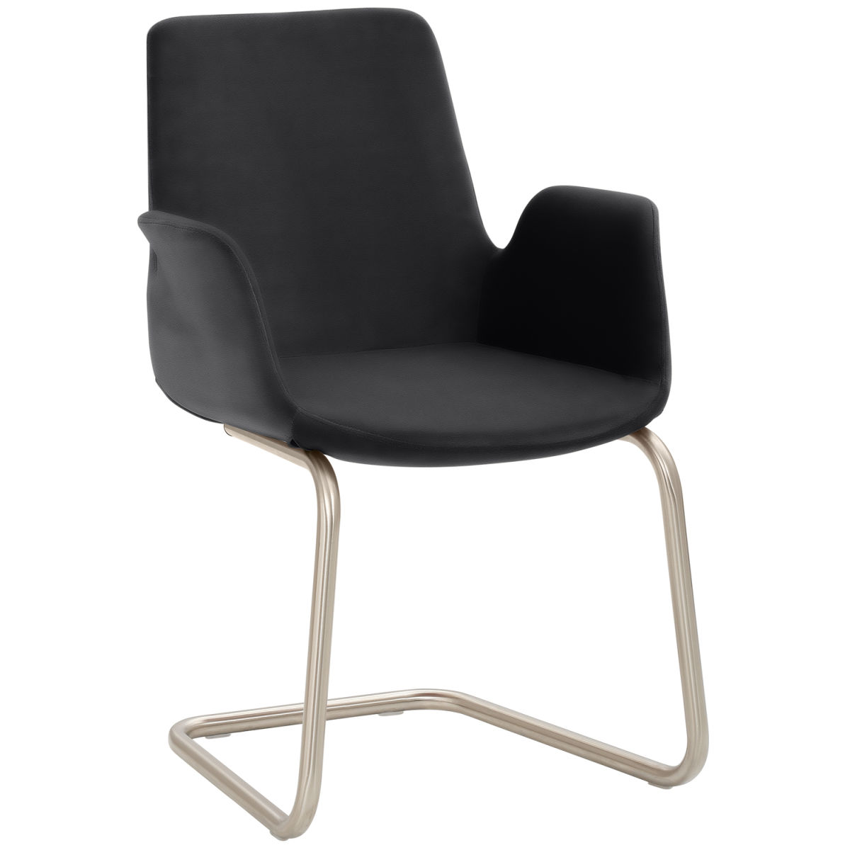 Mayer Sitzmöbel Sessel 2009, Mikrofaser-Stoff, mit Armlehnen 58x56x86 cm (BxTxH); Sitz anthrazit, Gestell edelstahl