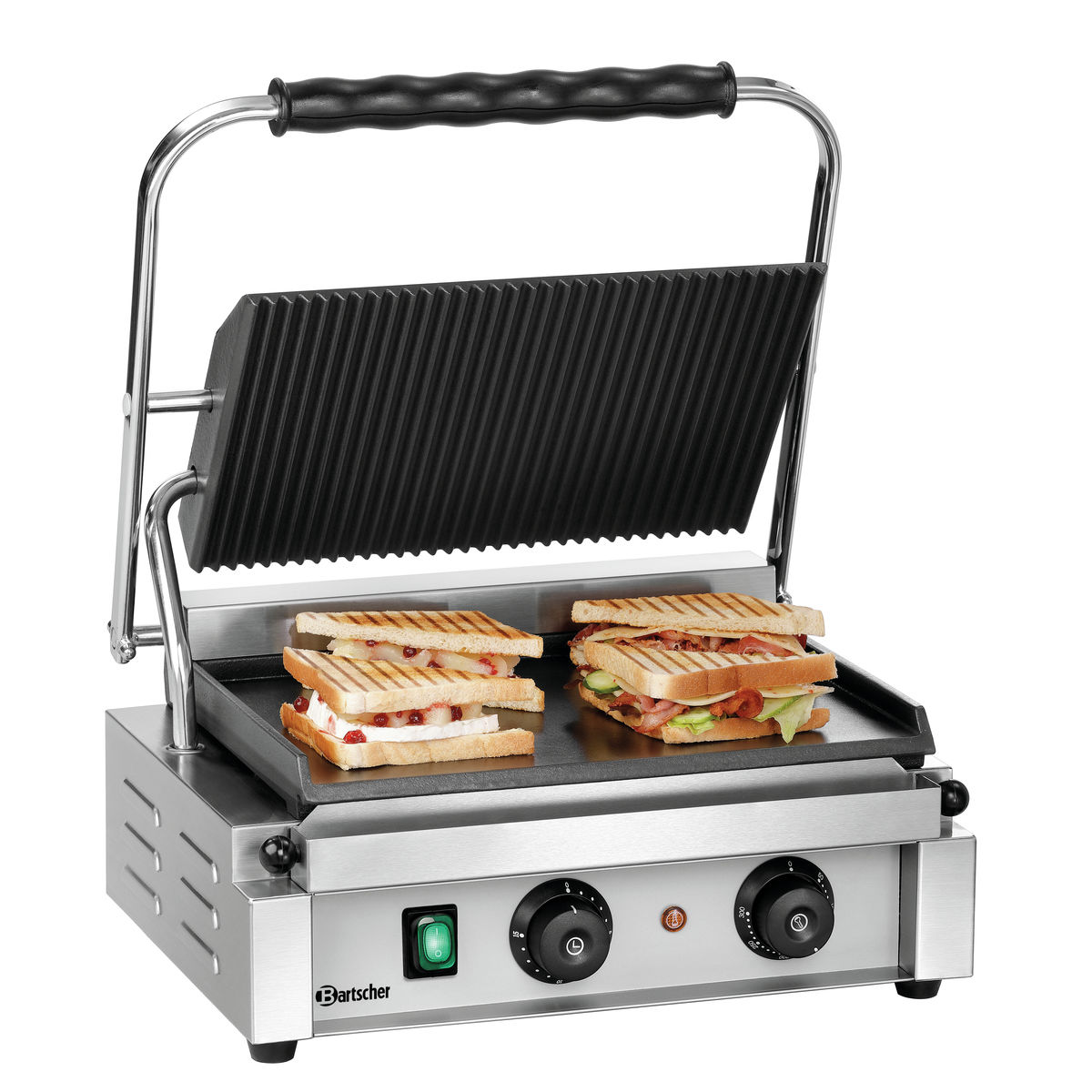 Bartscher Kontaktgrill "Panini-T" 1GR 41x40x20 cm (BxTxH); silber