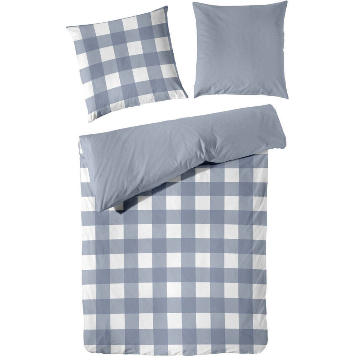 Decoper Perkal Bettwäsche Set; 200x200 cm (BxL), 80x80 cm (LxB); blau