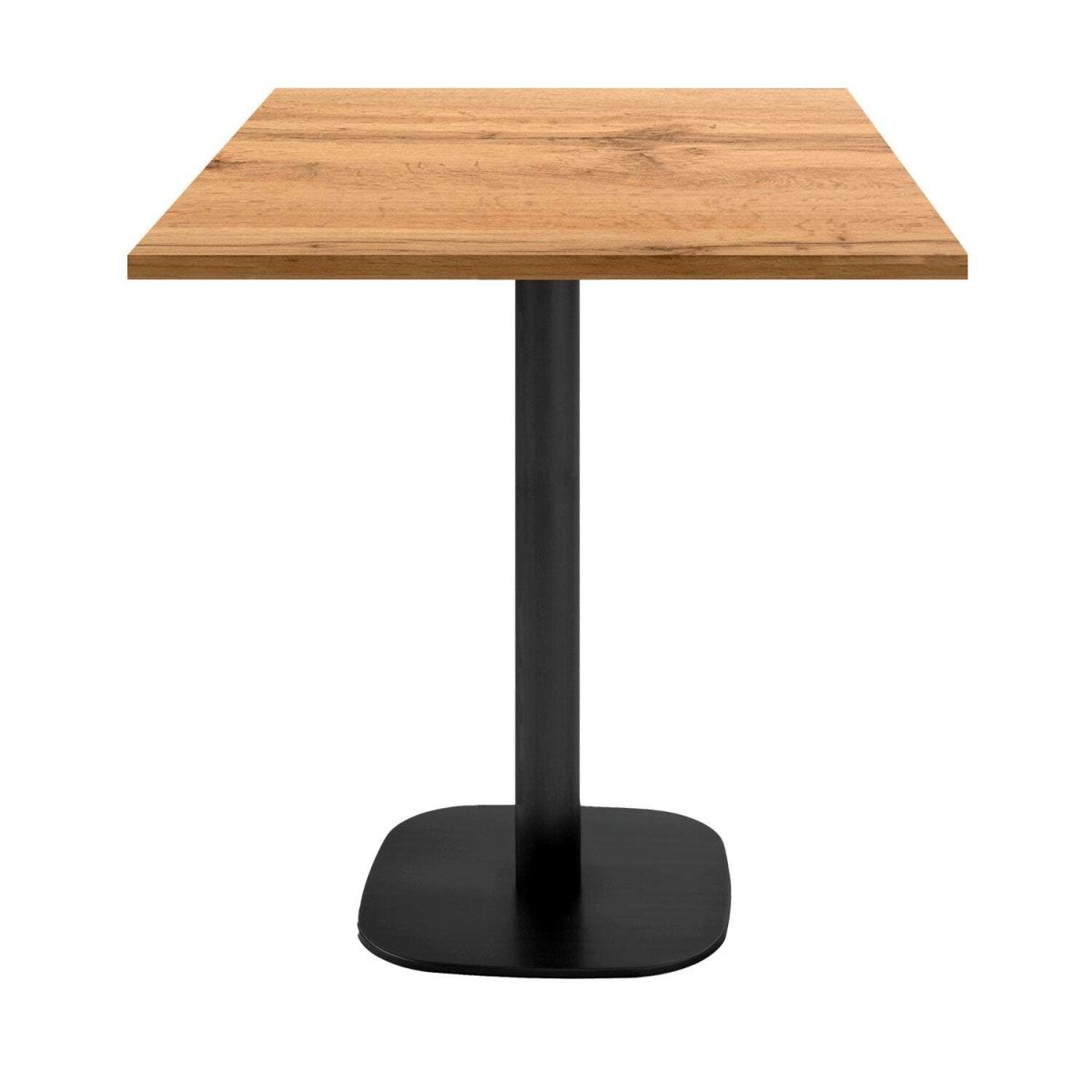RestooTab Snacktisch Round quadratisch - Dekor Stein & Holz 70x70x93 cm (LxBxH); Platte eiche, Gestell schwarz; quadratisch