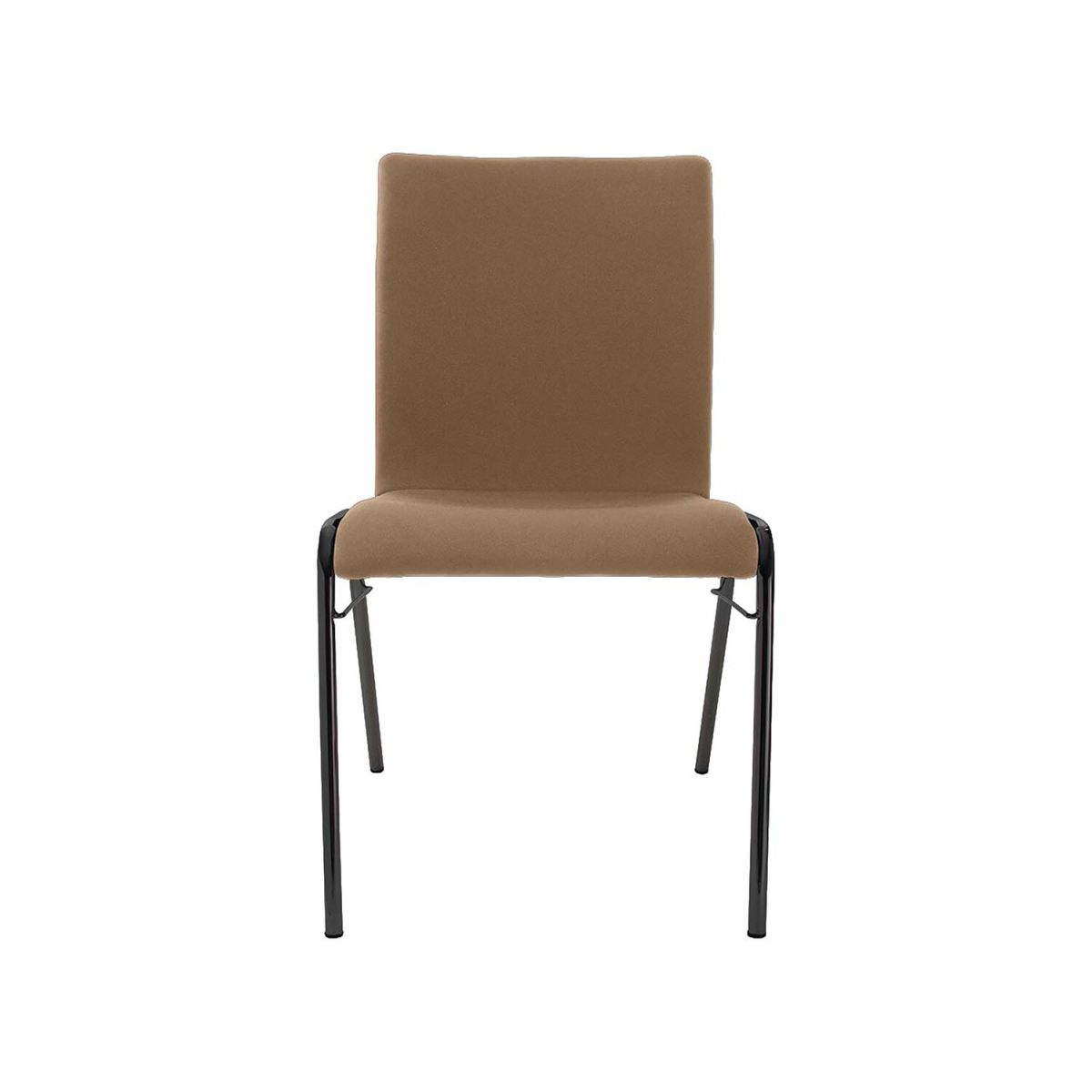 BMV Besucherstuhl 'A45' Buche, Gestell schwarz, Steg, Vollpolster 50x86x54 cm (BxTxH); Sitz braun, Gestell schwarz