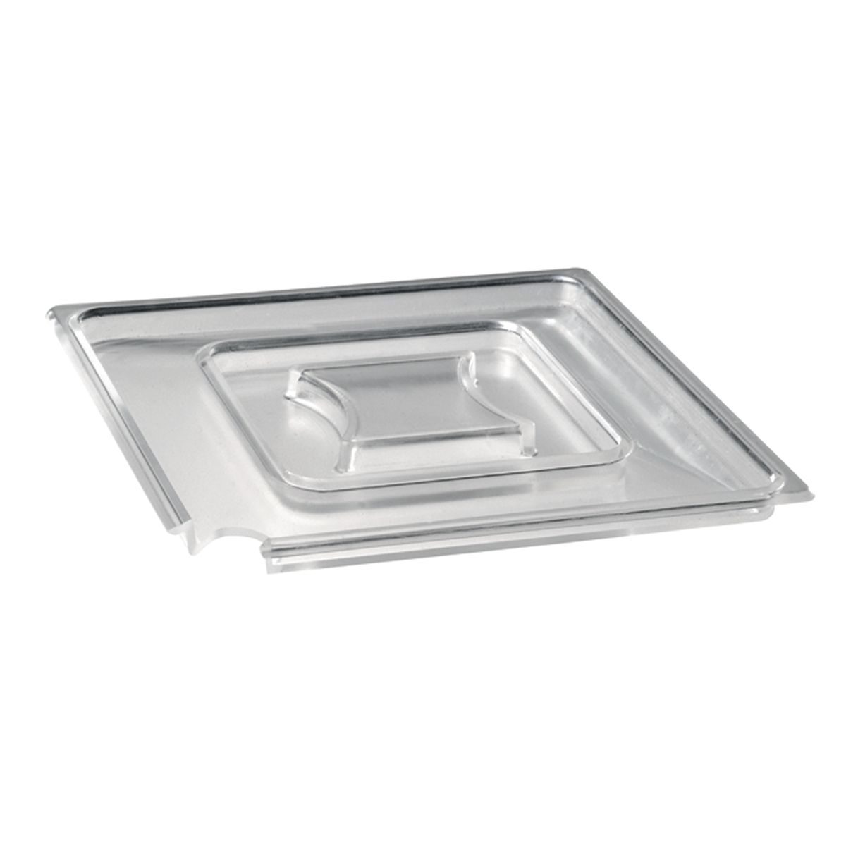 APS Deckel FLOAT, Kunststoff (SAN), mit Löffelaussparung 25x25x1.3 cm (LxBxH); transparent; quadratisch